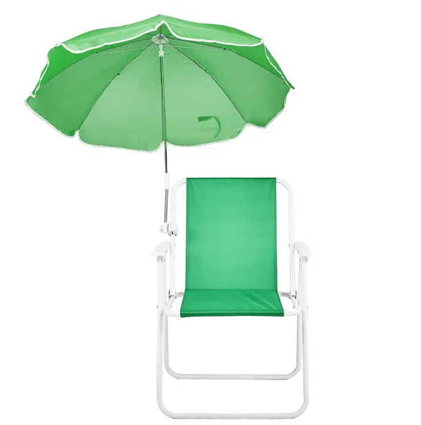 Folding Beach Chair With Umbrella For Adults Lightweight Porable Camping Chair W