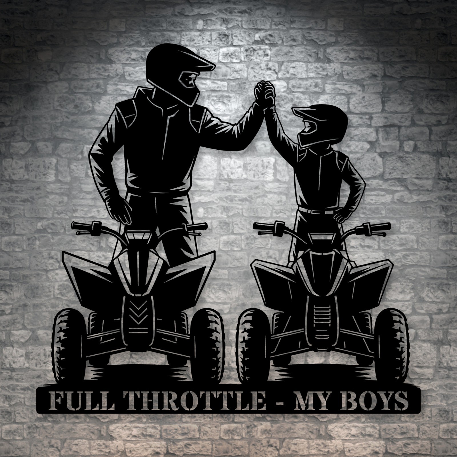 Personalized Dad And Son ATV Metal Sign. Custom Father&rsquo;s Day Wall Decor Gift