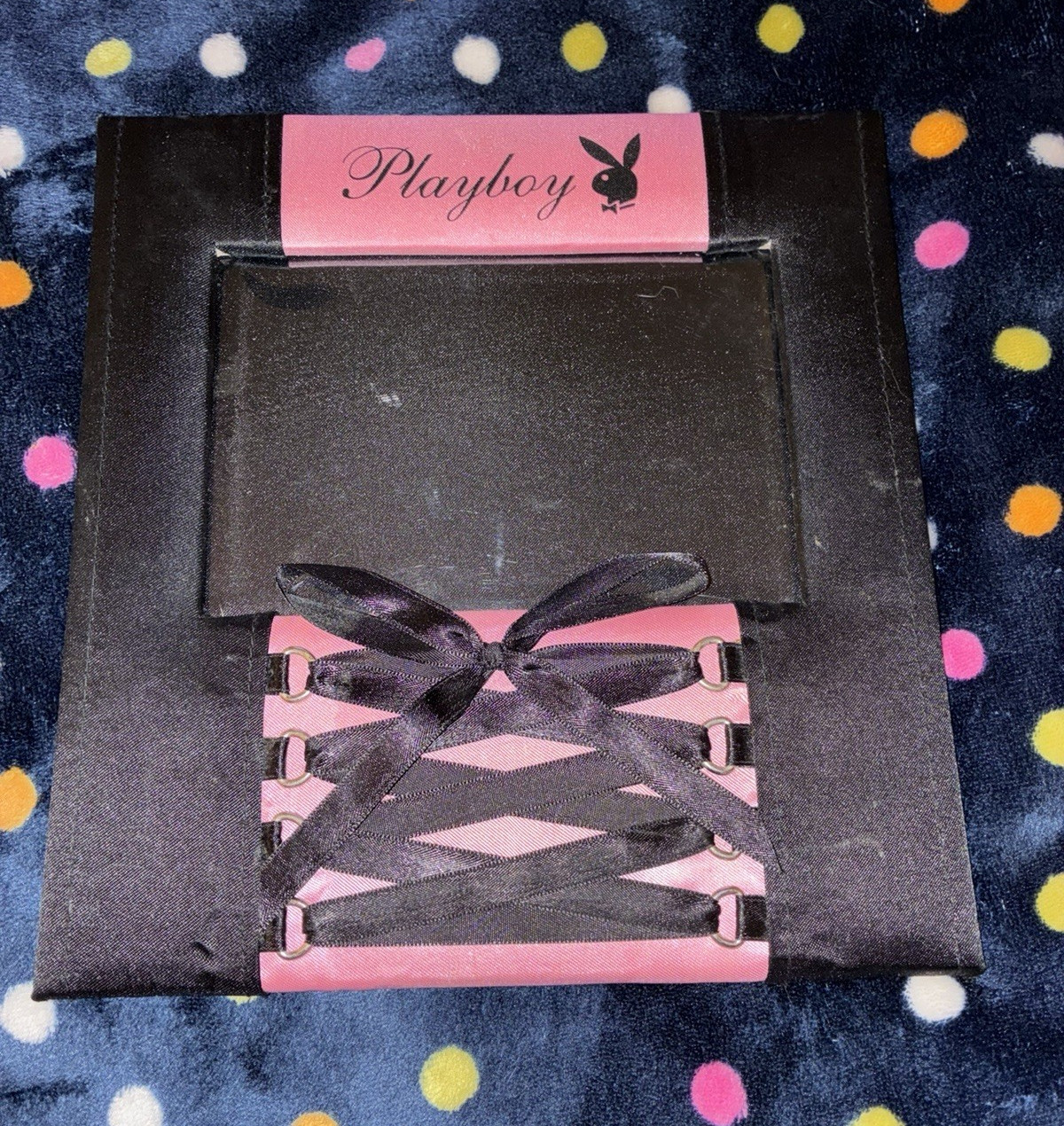Playboy Bunny Black & Pink Fabric 4×6 Rectangle Freestanding Photo Frame