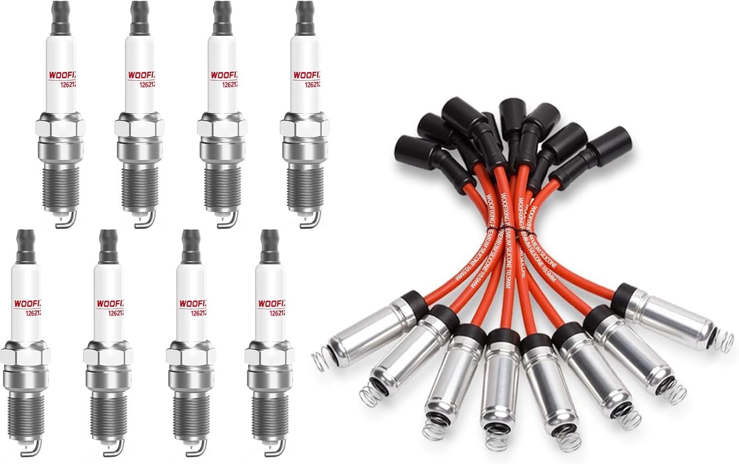 8x Iridium Spark Plugs and Wires Set for Chevy 5.3, 41-110 Spark Plugs for Si…