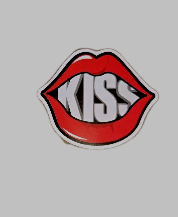 KISS Sticker 2.5&Prime; X 2.5&Prime; Vinyl Decal Lips Mouth Smile Laptop