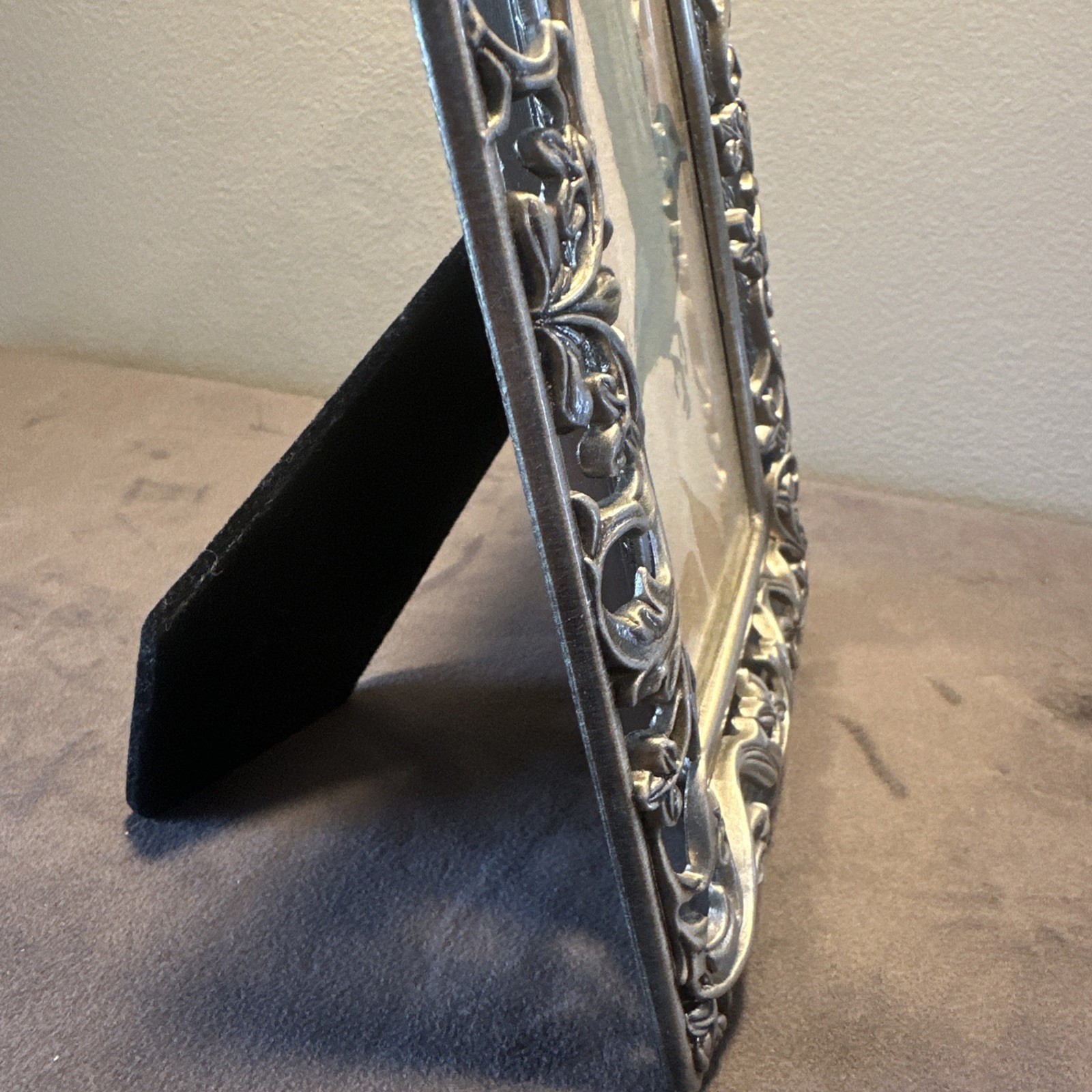 Pewter Frame 4×6 Photo/Print Ornate Etching Accents Portrait Or Landscape