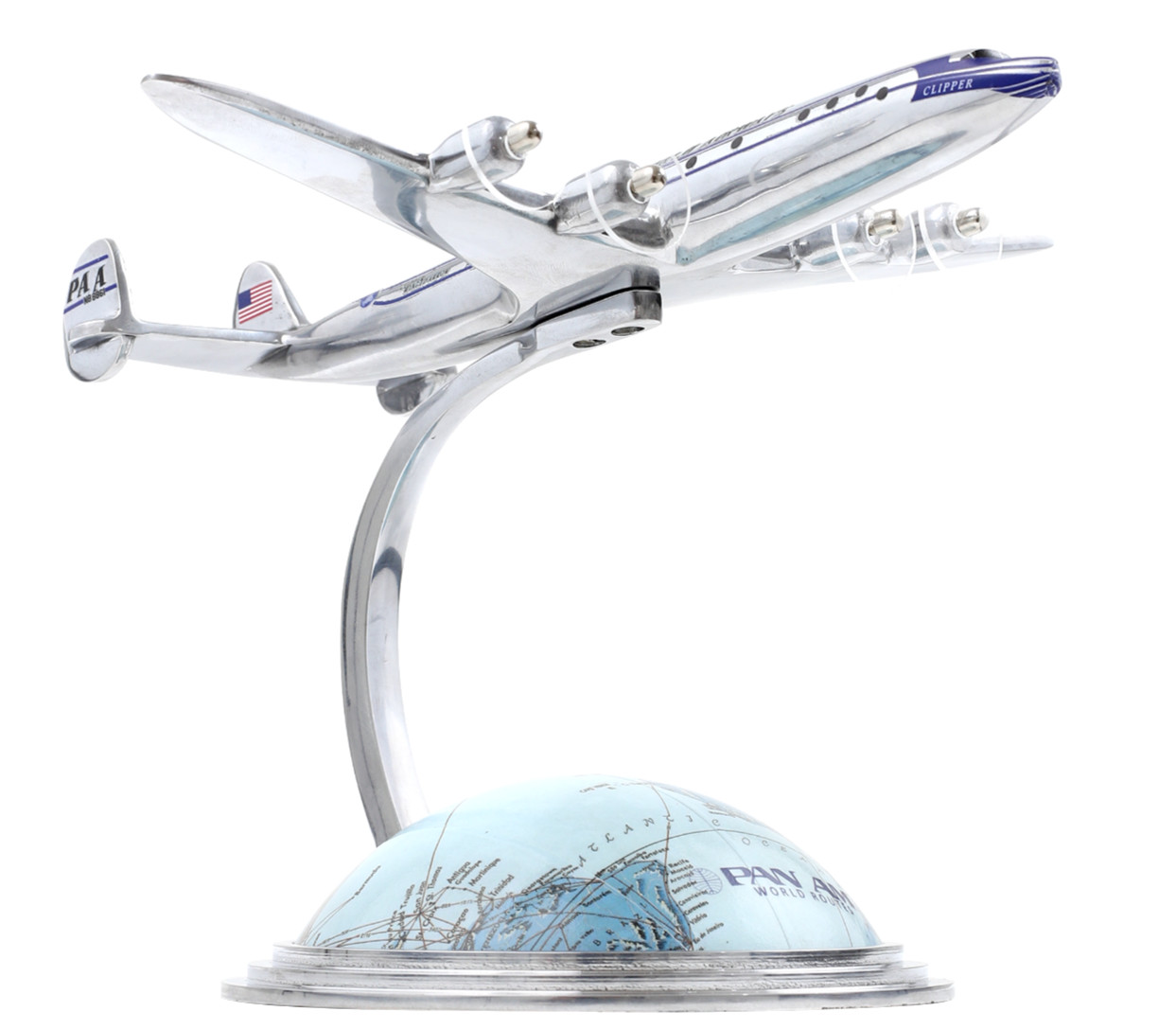 Lockheed Constellation Airliner Airplane 6.5&Prime; Travel Agent Desktop Globe Decor