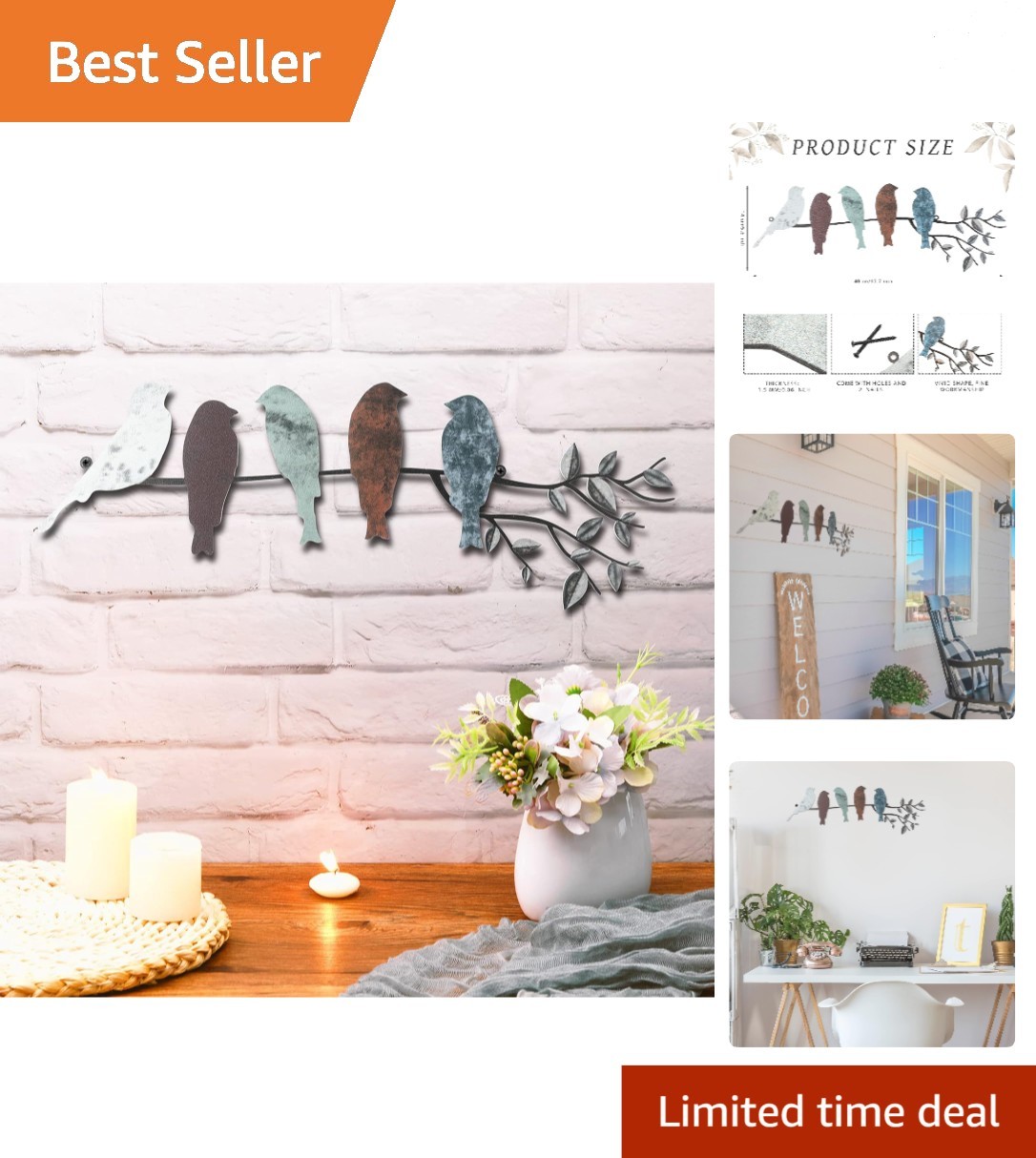 Lightweight and Waterproof Bird Wall Art – Perfect for Indoor or Outdoor Spaces