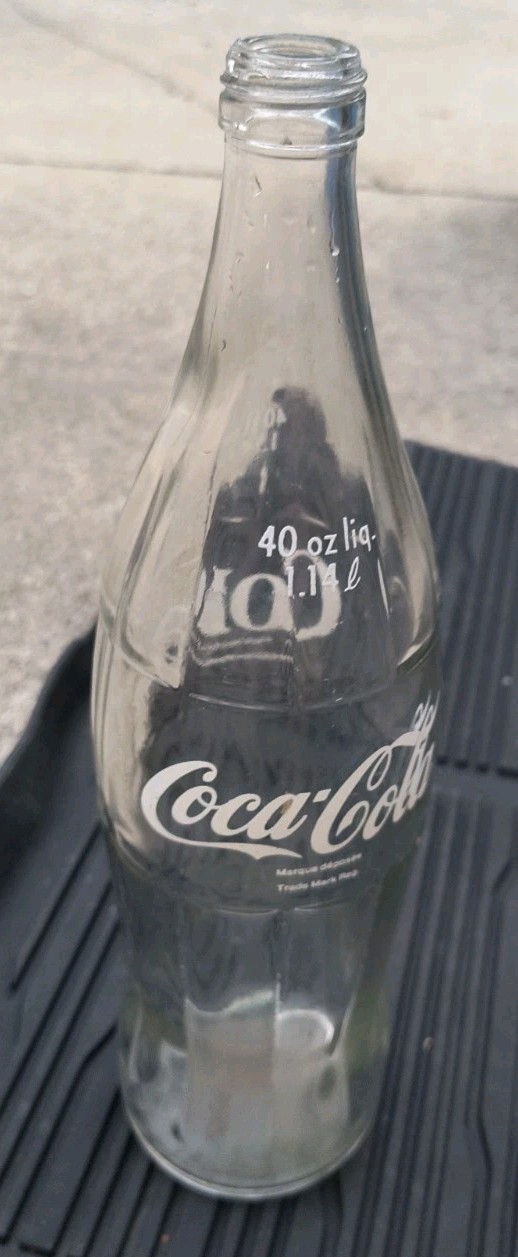 Vintage 1970s Coca Cola Coke Clear 40 Oz. France Bottle RARE