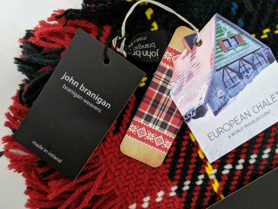 John Branigan Throw Wool & Alpaca Handmade Ireland 50 x 66 O&rsquo;Shea Tartan Red