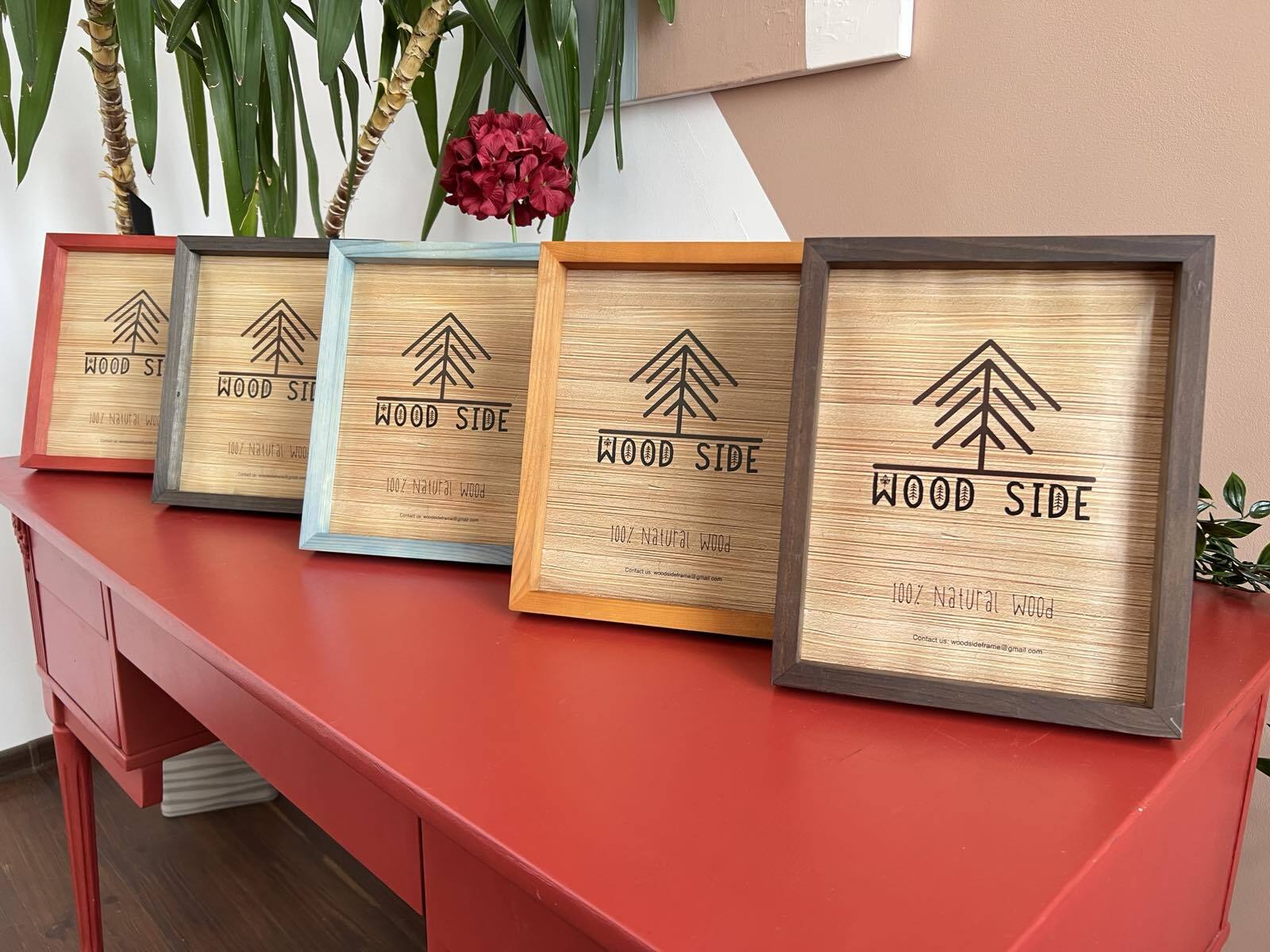 Rustic Colorful Wooden Picture Frames – Natural Solid Wood with Thick Borders