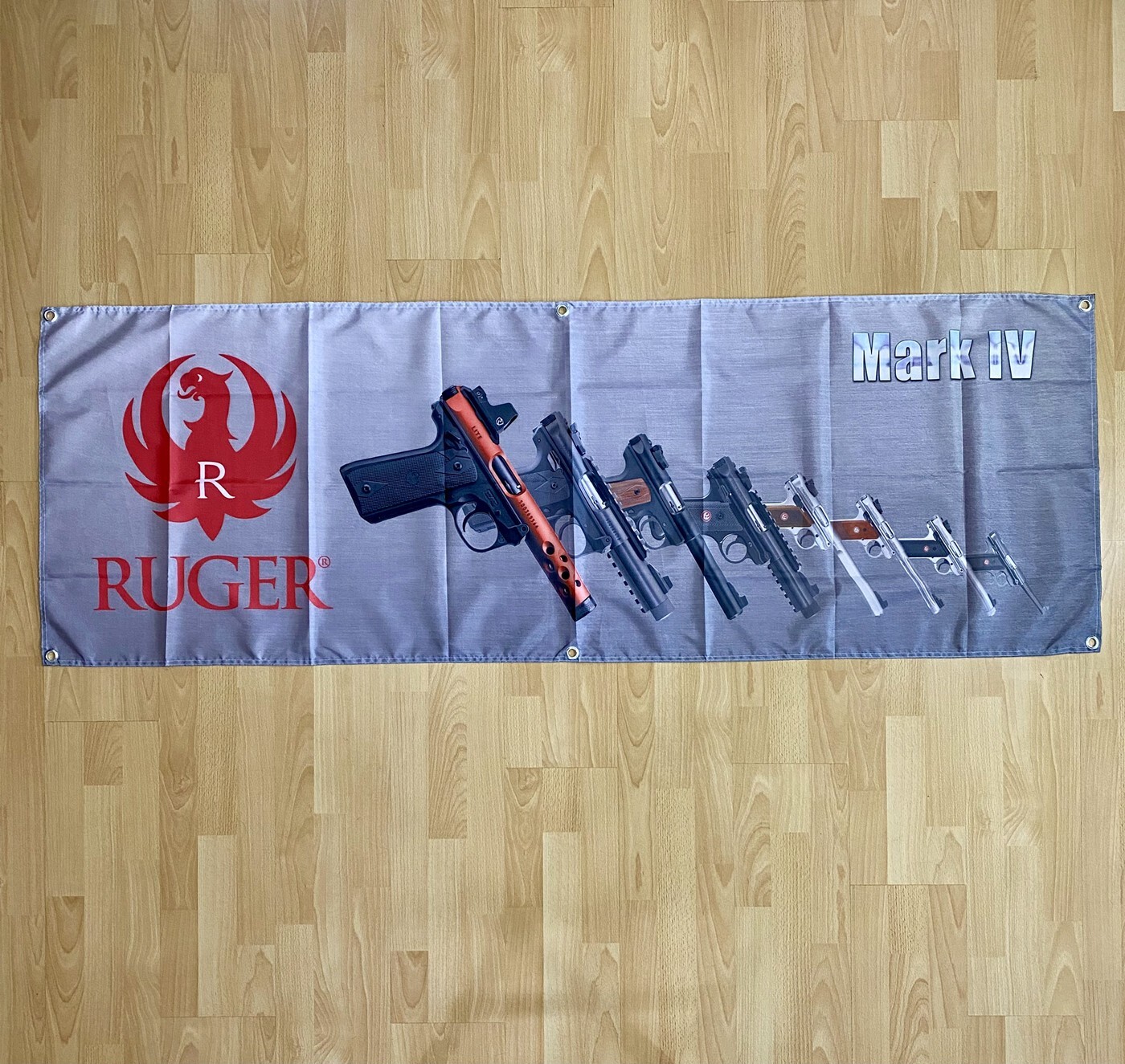 Ruger Banner Mark IV 22/45 Lite Tactical Hunter Target Pistol Flag Guns Poster