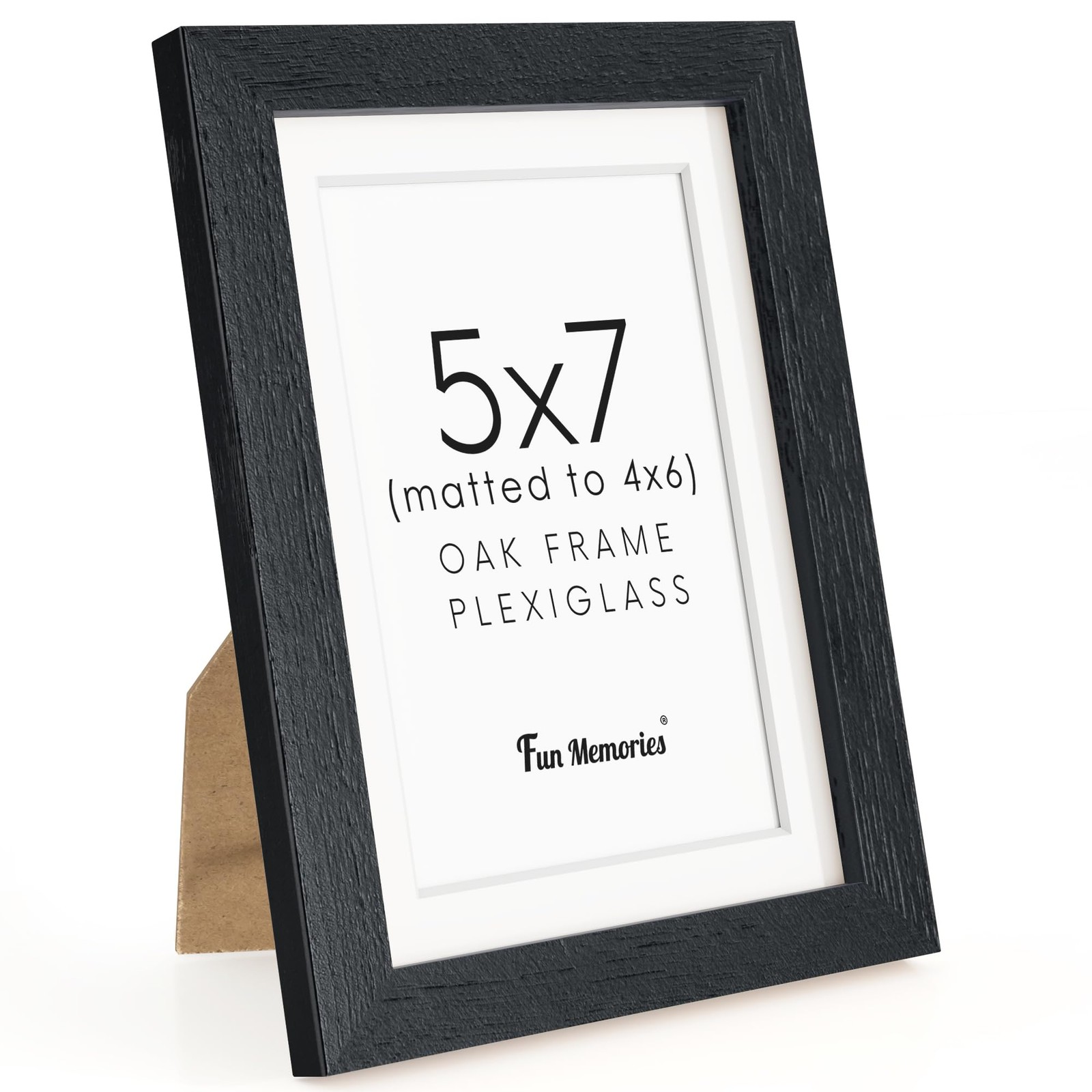 5×7 Picture Frame in Black, Solid Oak Wood 5 x 7 Photo Frames for Wall & Tabl…