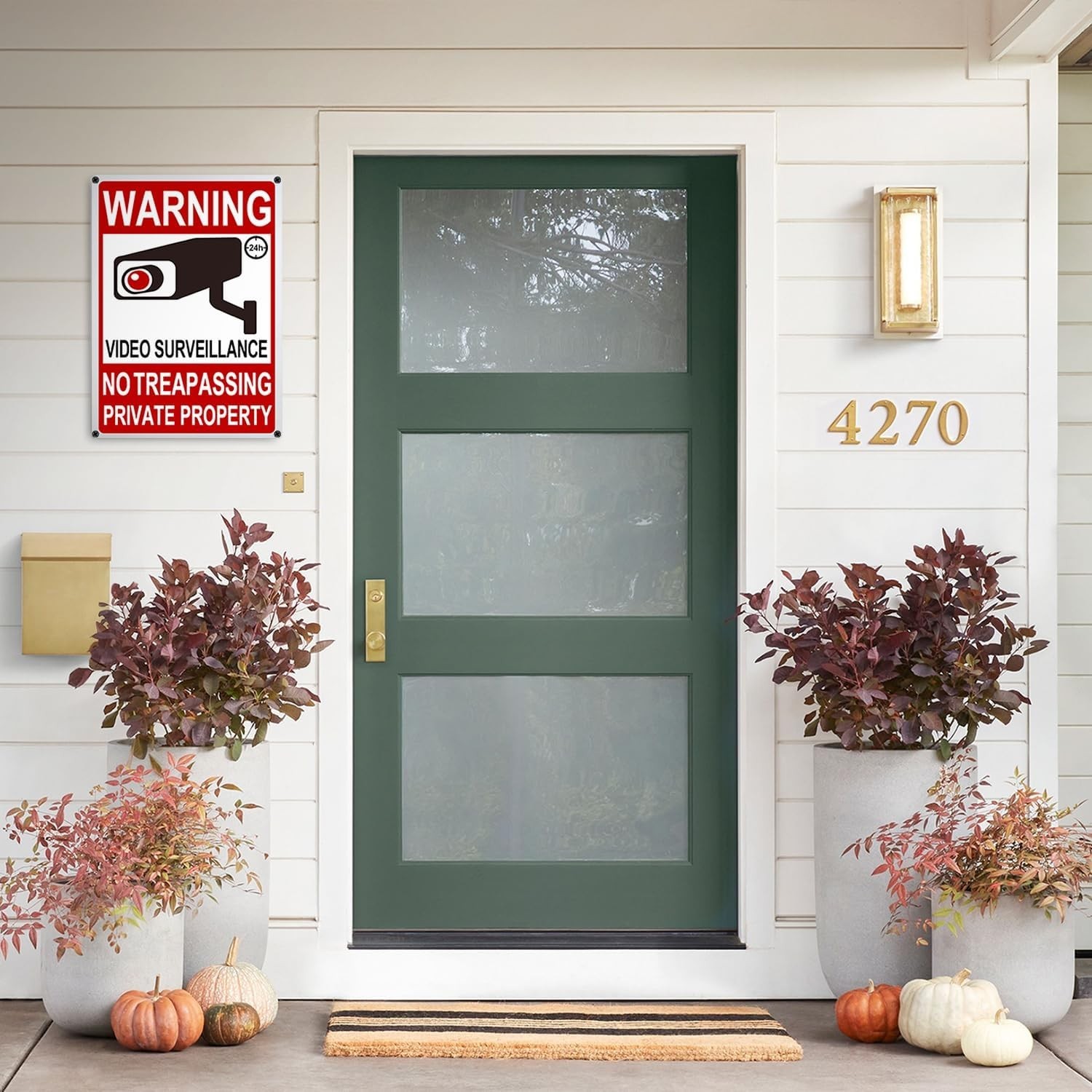 4 Pack Large No Trespassing Signs Private Property, 8X12 Inch Rust Free Aluminum