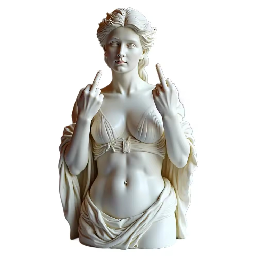 Creative Goddess Middle Finger Statue Ornament Desktop Home Crafting Decoration
