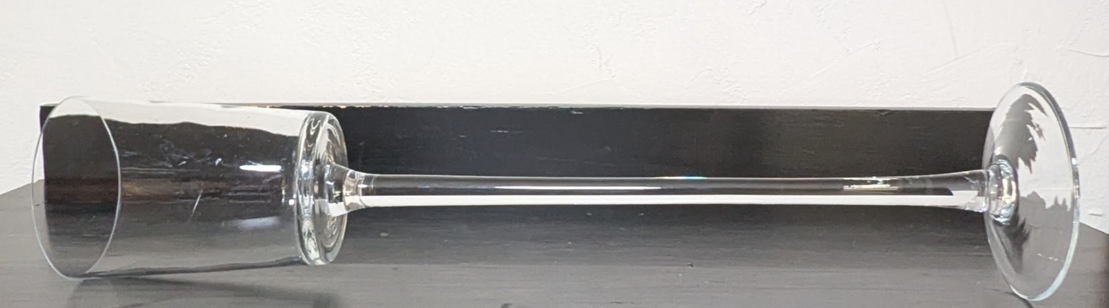 Single Long Stem Clear Crystal Glass Candle Holder 22 1/2&Prime;