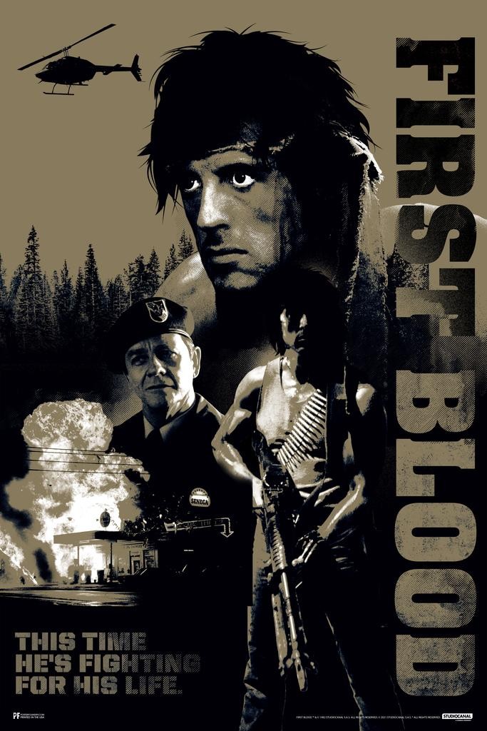 Rambo First Blood Camo Montage Camouflage Art Art Print Poster 24×36