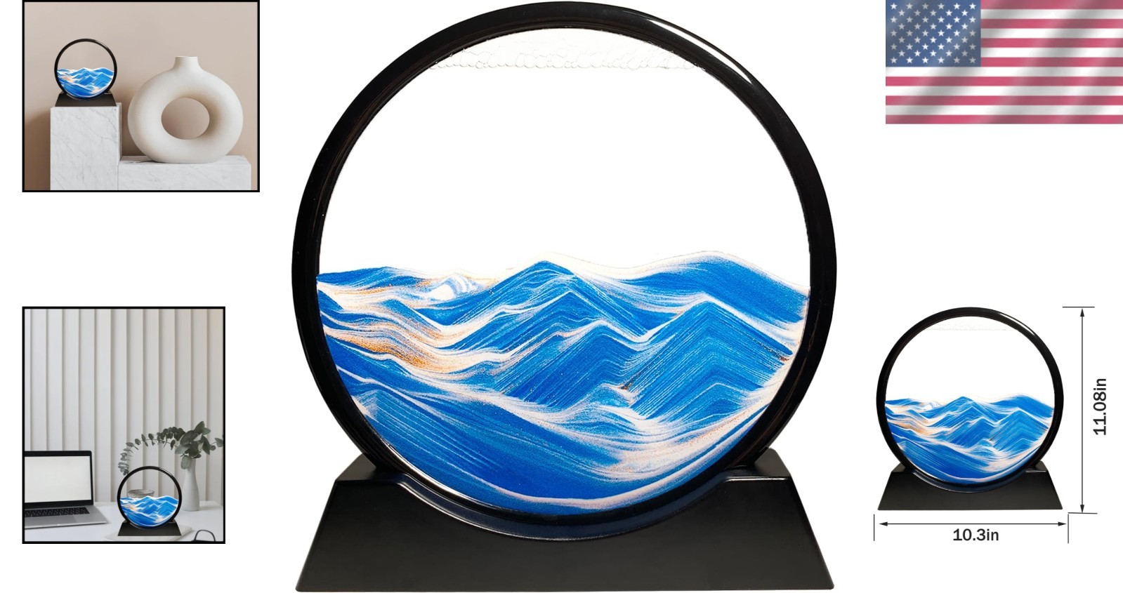 Artistic 12&Prime; Moving Sand Picture – Captivating Ocean Decor Gift for Any Occasion