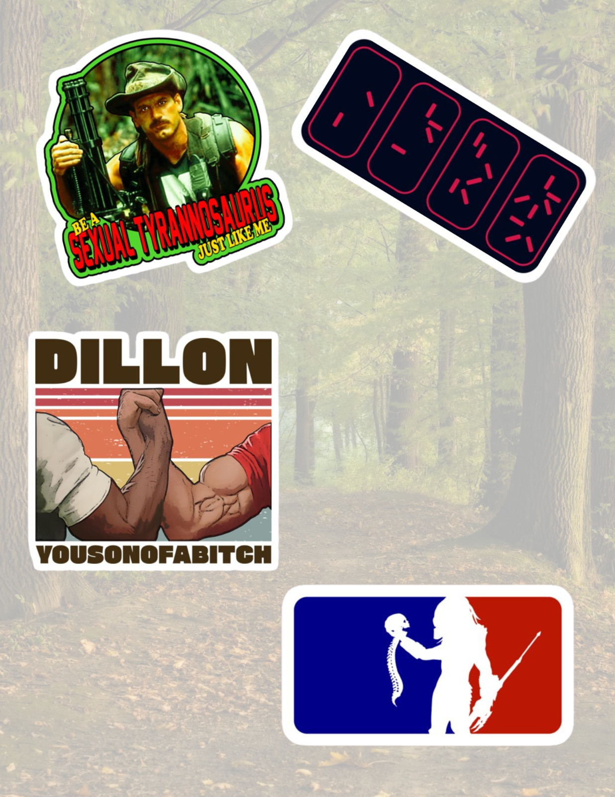 Predator Horror 80&rsquo;s Movie 4pc Sticker Pack