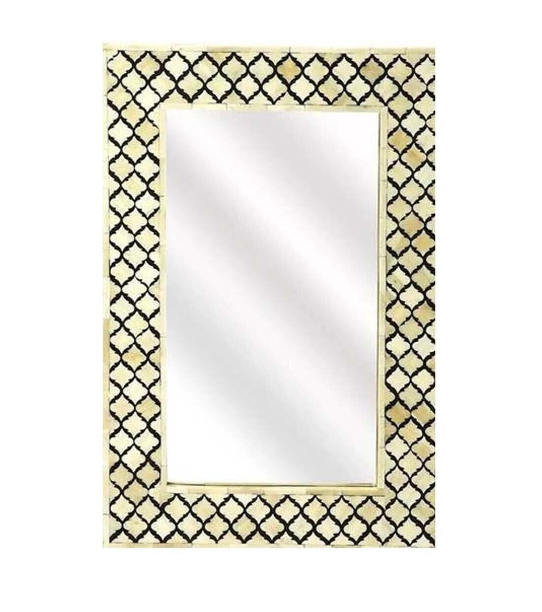 36×24 Inches Bone Inlay Mirror Frame Handmade Decor Design Wood Frame Home Decor