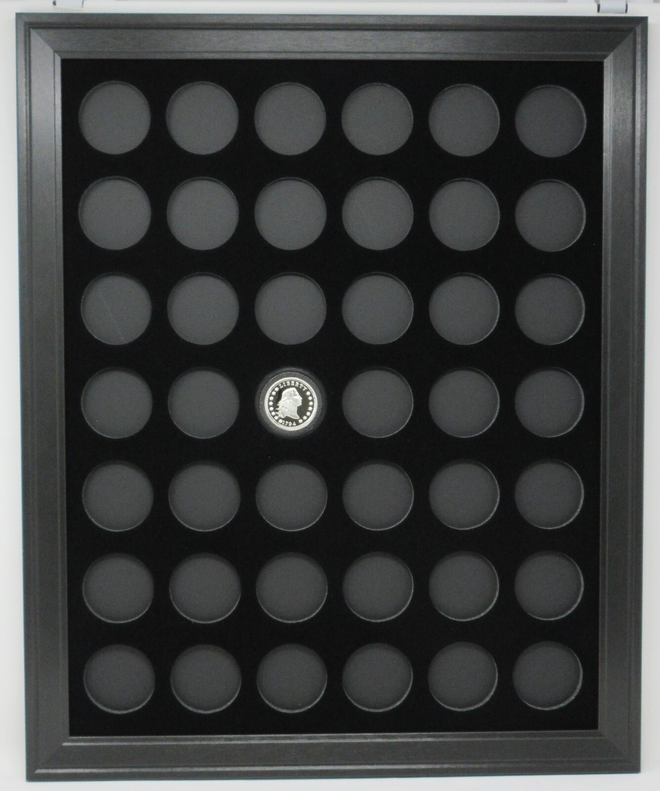 1 OZ SILVER ROUND COINS 39mm (NOT INCLUDED) WALL DISPLAY PICTURE FRAME 16&Prime; x 20&Prime;