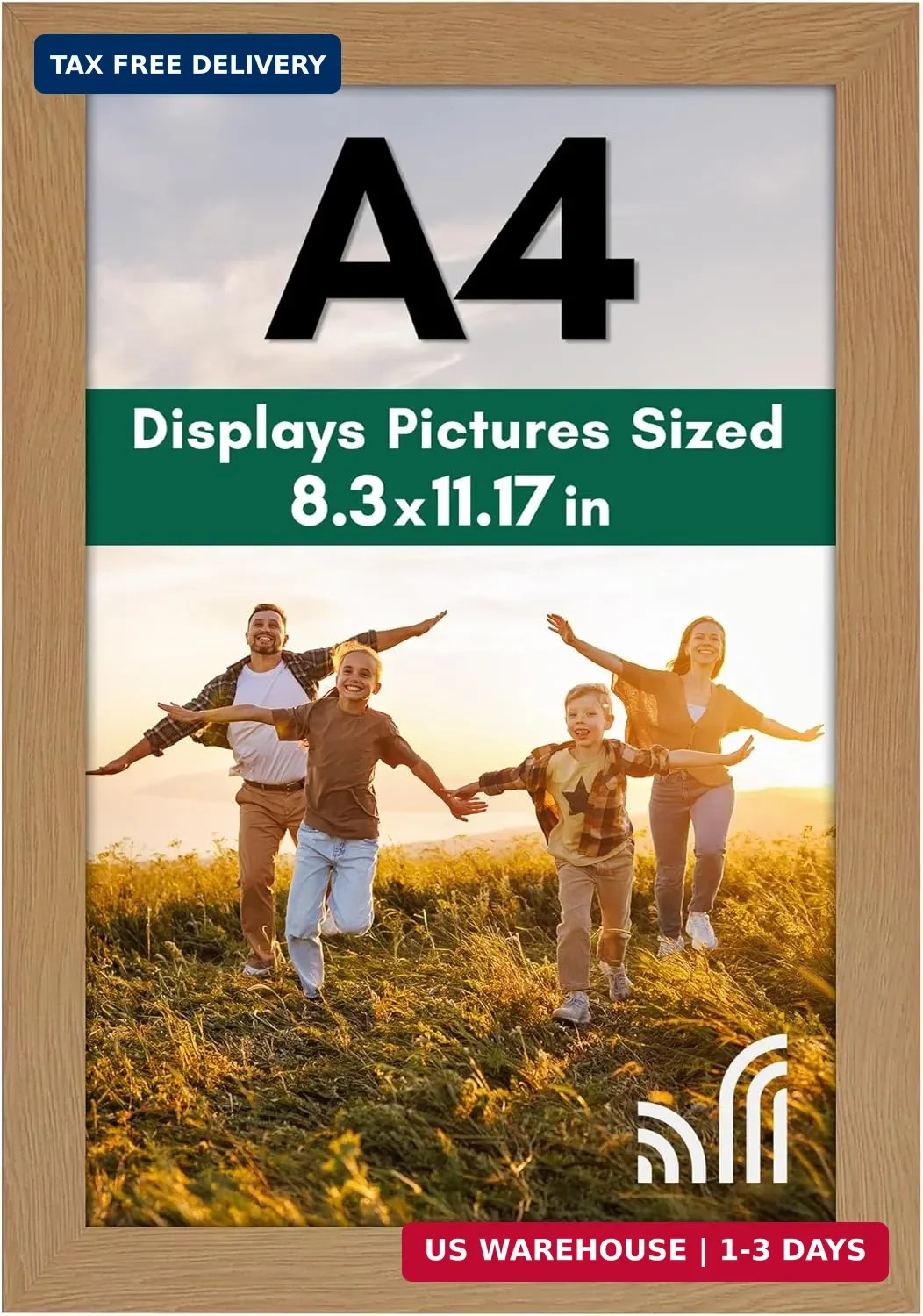 Americanflat A4 Picture Frame with Shatter-Resistant Glass – 8.3×11.7 Frame with