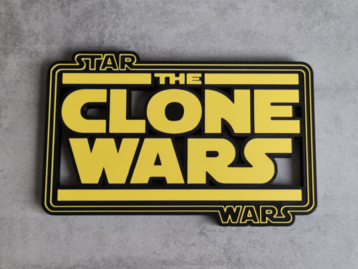 Star Wars the Clone Wars Logo / Sign 3D Printed Wall Decor