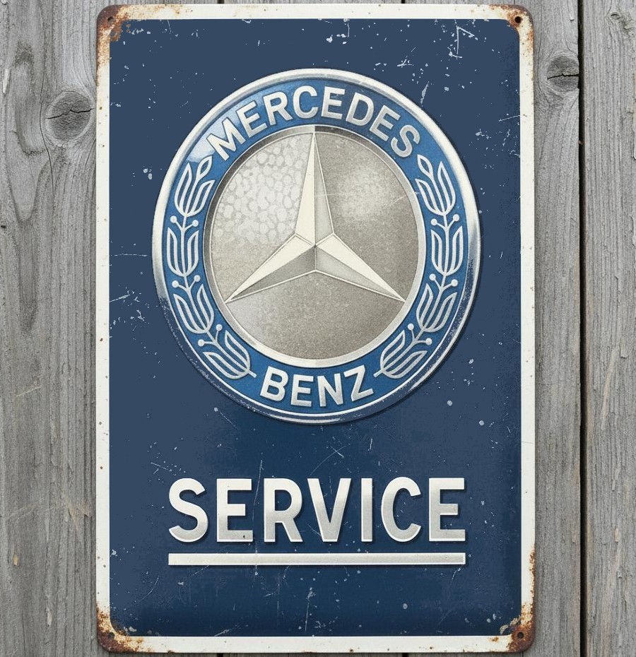 Mercedes Benz Service 8 x 12 Vintage Novelty Metal Sign Made In USA New!