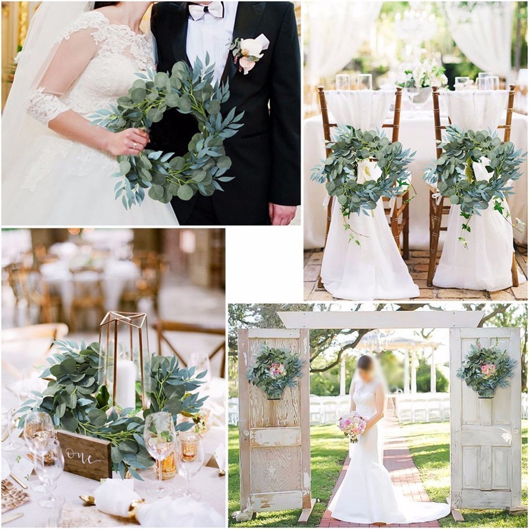 Artificial Eucalyptus Garland Hanging Fake Plant Leaves Trailing Vine Ivy Rattan