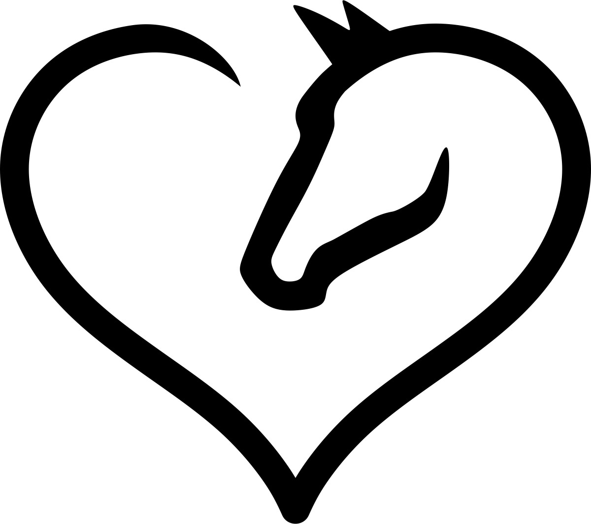 Horse Heart Decal Sticker Car SUV Truck Laptop Tablet Bumper Motorhome Trailer