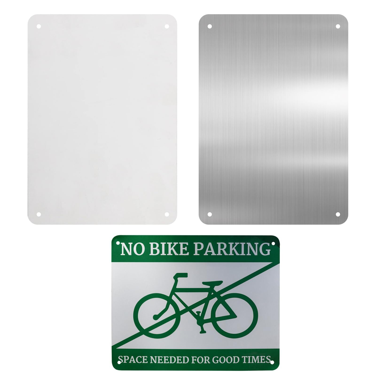 8×12&Prime; Sublimation Blank Signs 2pcs White Aluminum Metal Sign 4 Holes Print image