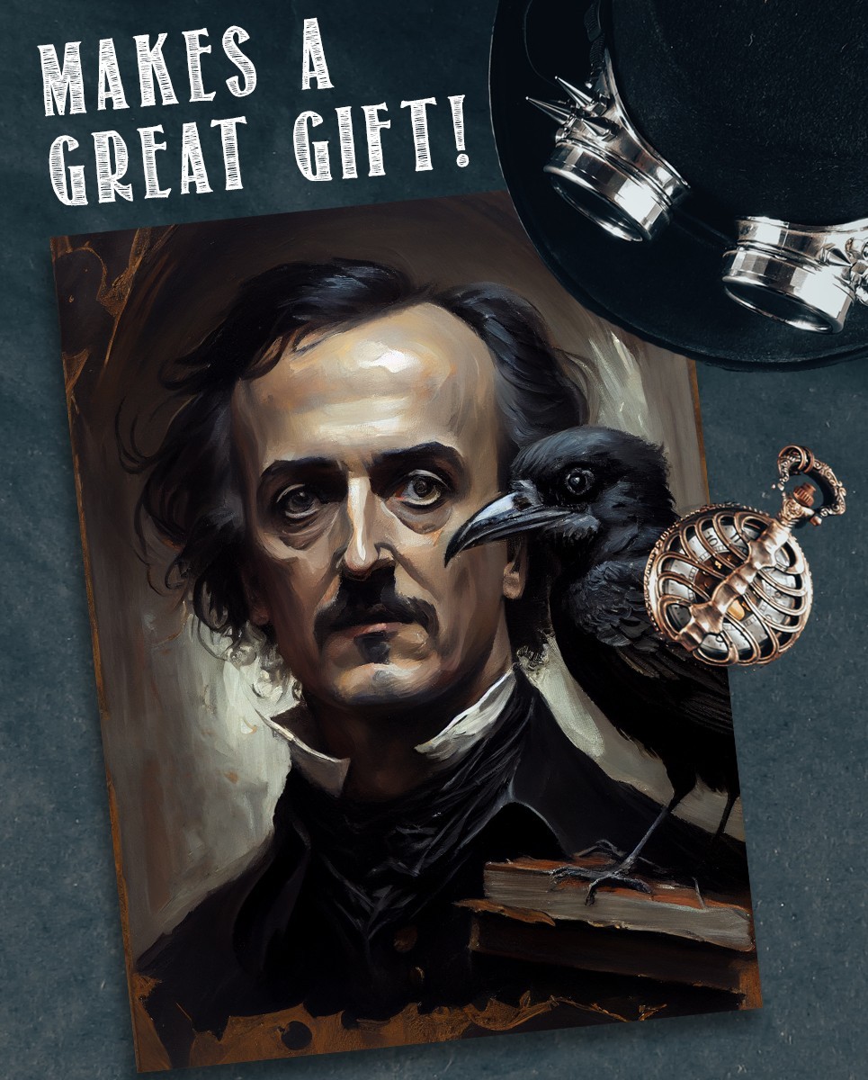 Edgar Allan Poe Raven Poster 11×14 Unframed Gothic Halloween Wall Art Print