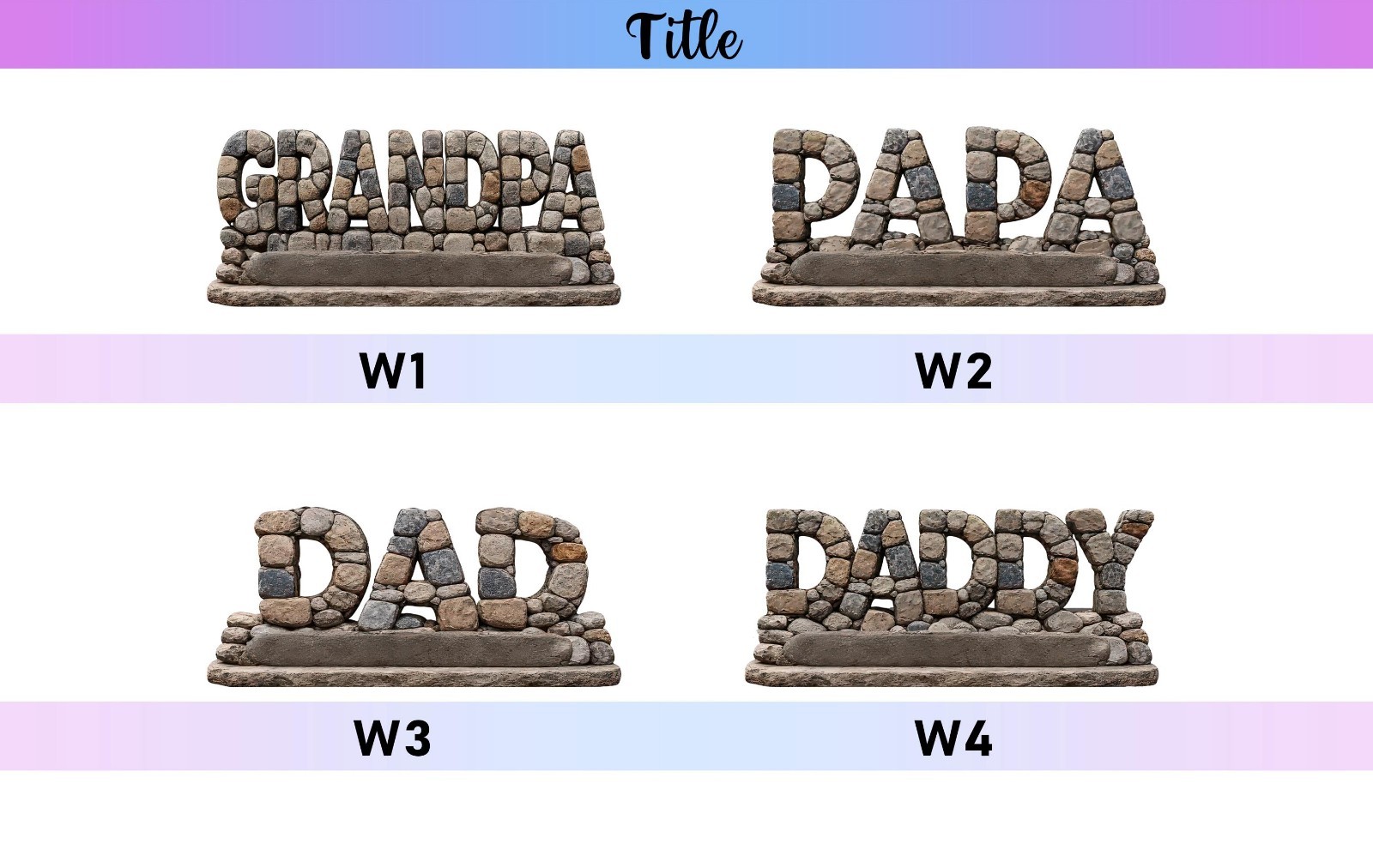 Custom Rock Wooden Plaque Personalized Father Day Family Fist Bump Sign Gift