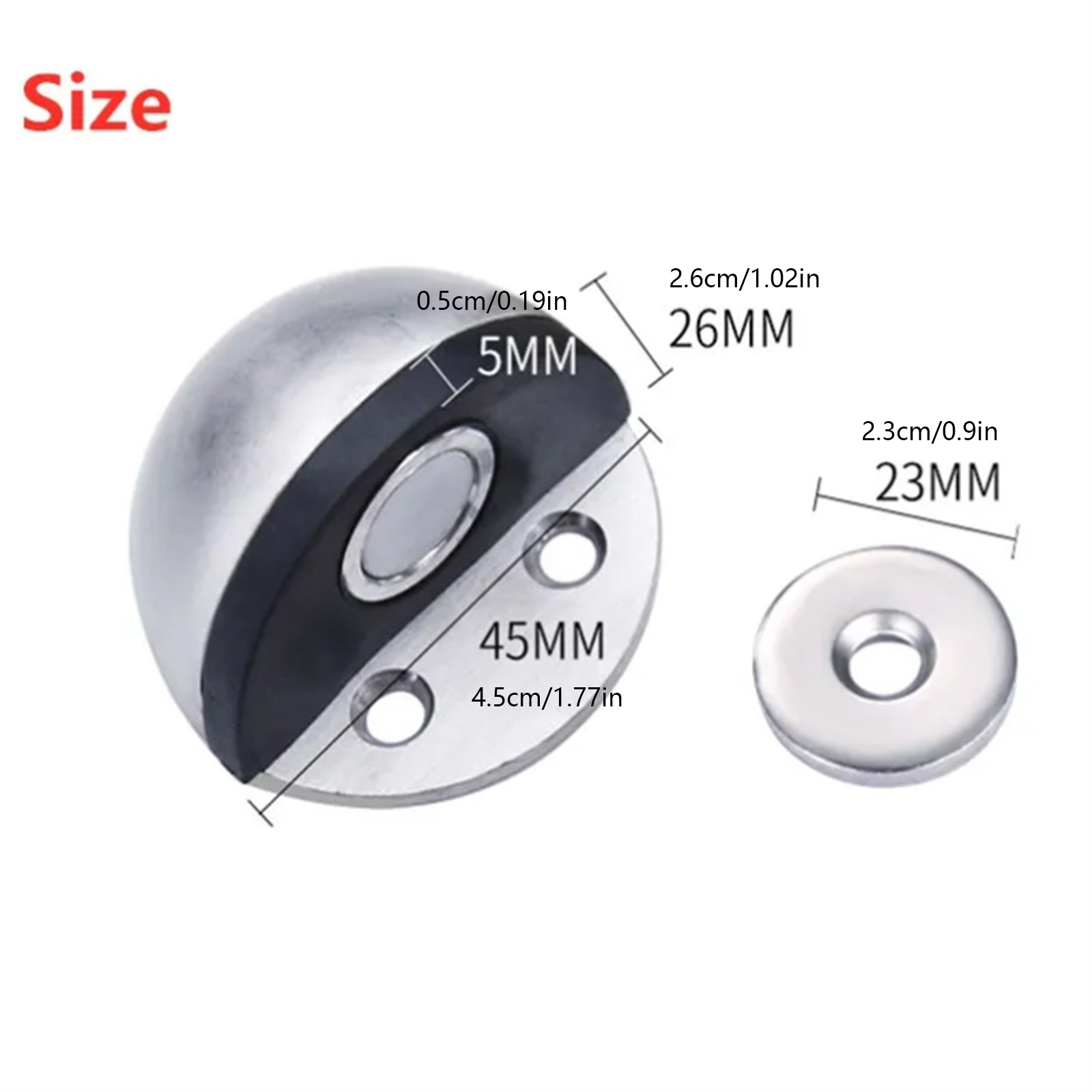 Stainless Steel Magnetic Suction Rubber Semi-circle Anti-collision Door Stop aa