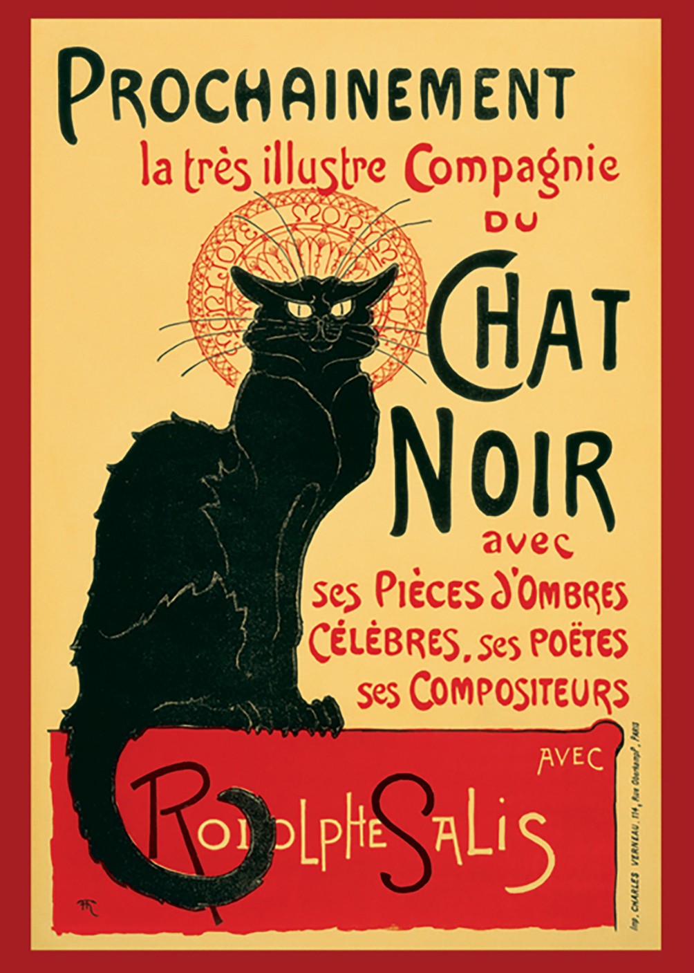 Le Chat Noir – Art Nouveau Advertising Poster (Montmartre, Paris) (24&Prime; x 36&Prime;)