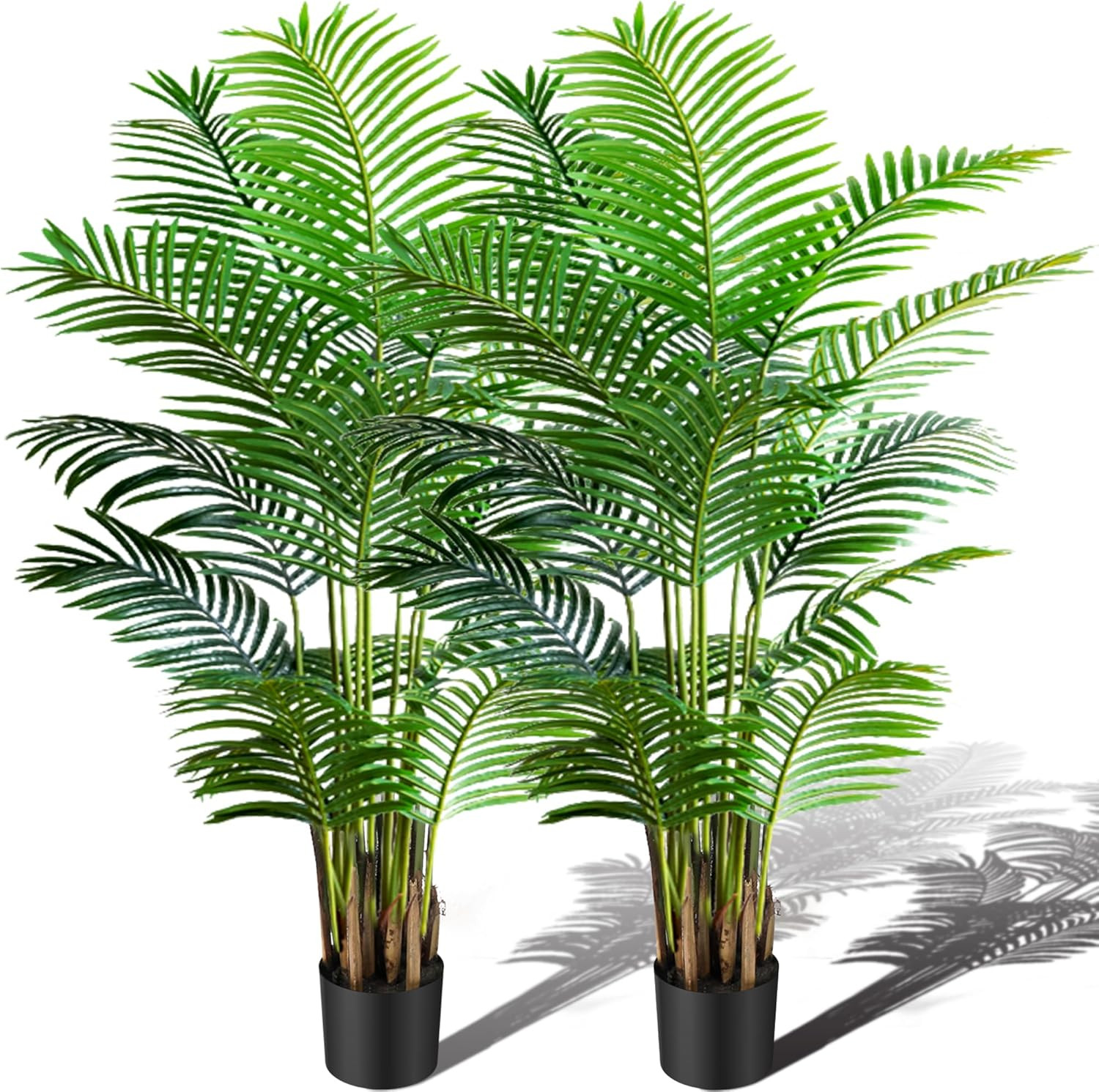 6Ft Areca Palm Plant 2-Pack – Lifelike Faux Silk Indoor/Outdoor Decor