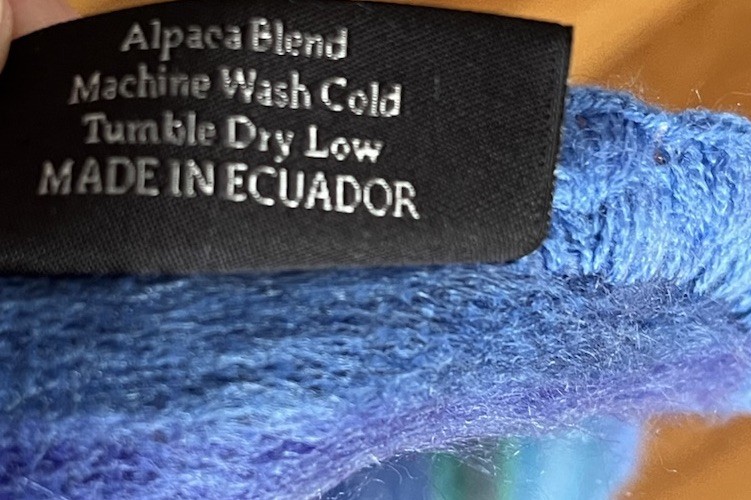 Amor a la Vida Alpaca Blend Throw Blanket Striped Blue Coastal NWOT 44×60