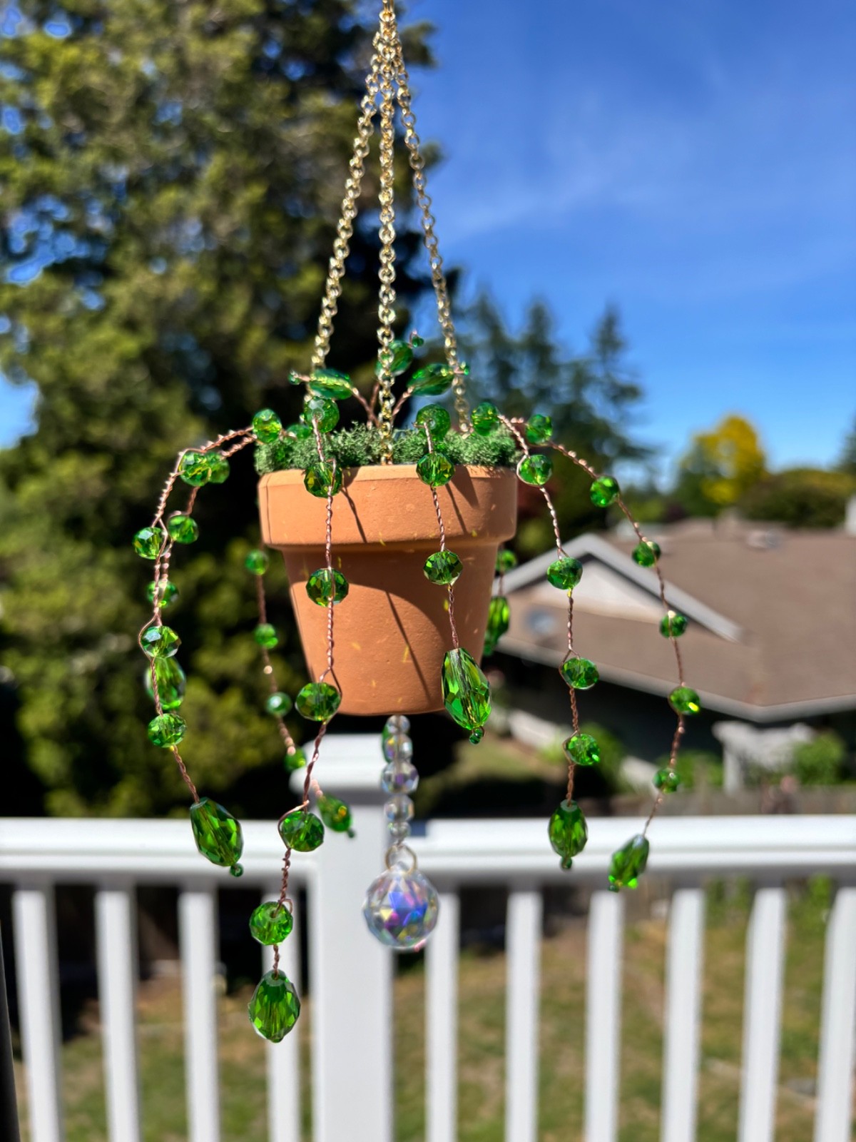 Handmade Beaded Forever Plant Suncatcher Hanging Decoration