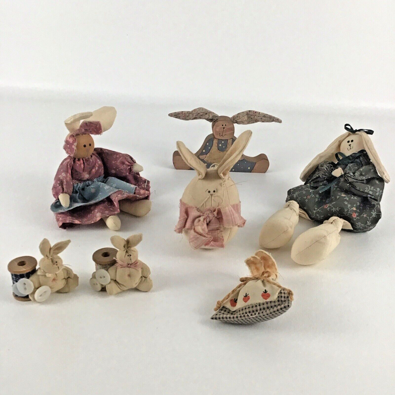 Vintage Handmade Bunny Decor Primitive Rabbit Cloth Doll Home Decor Shelf Sitter