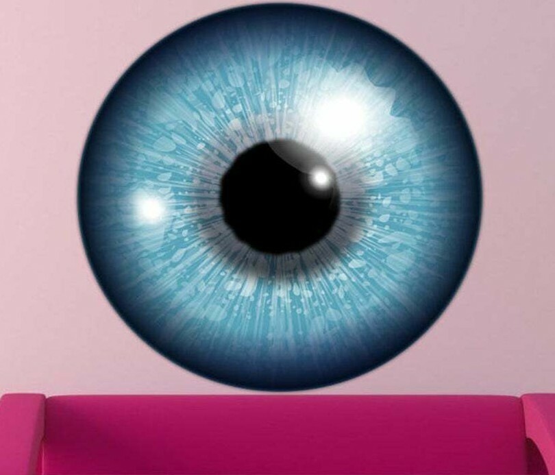 Huge Eye Full Color Decal, Big Eye Full color sticker, Eye wall art cn 169