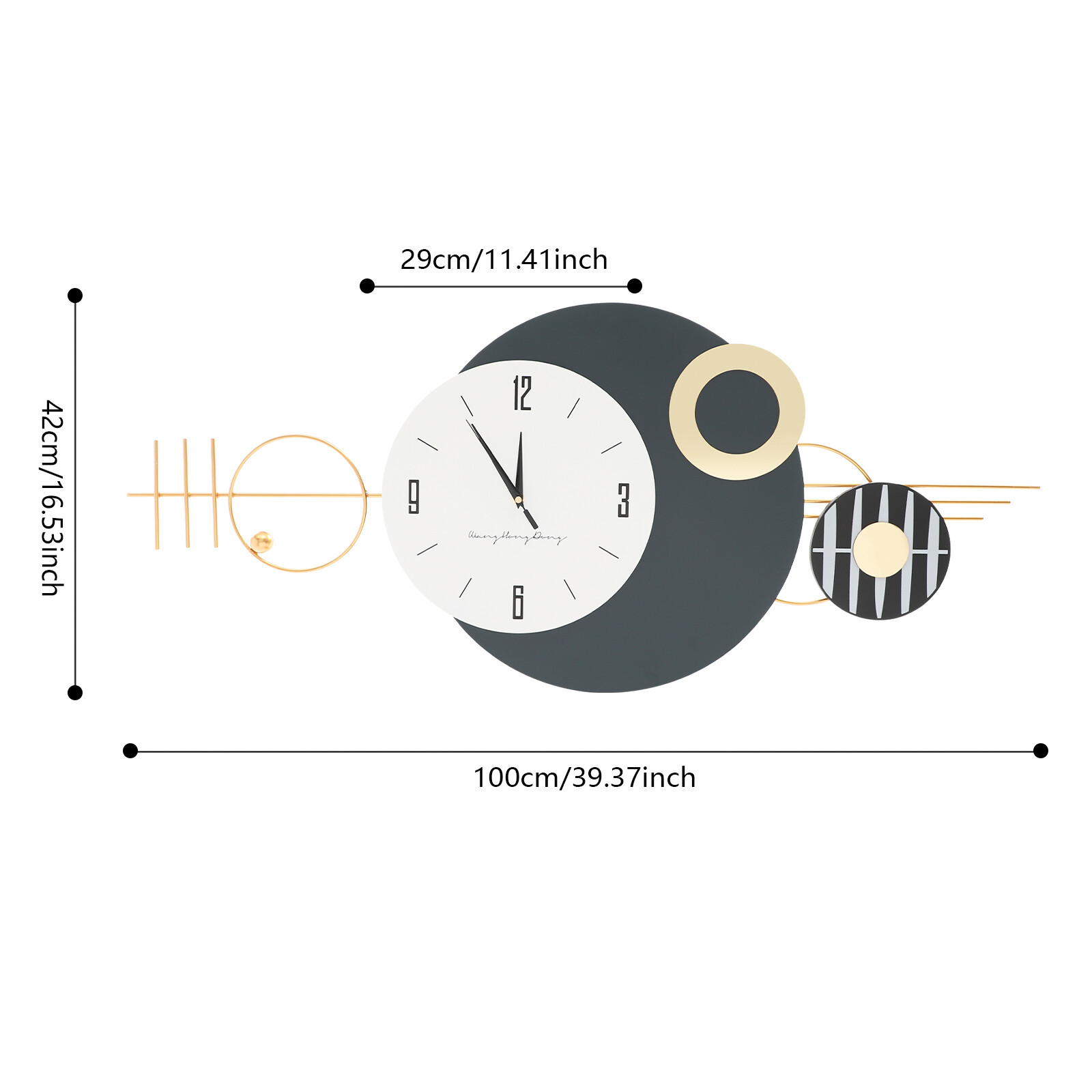 Modern Decorative Wall Clock – Silent Sweep, Elegant Metal Design