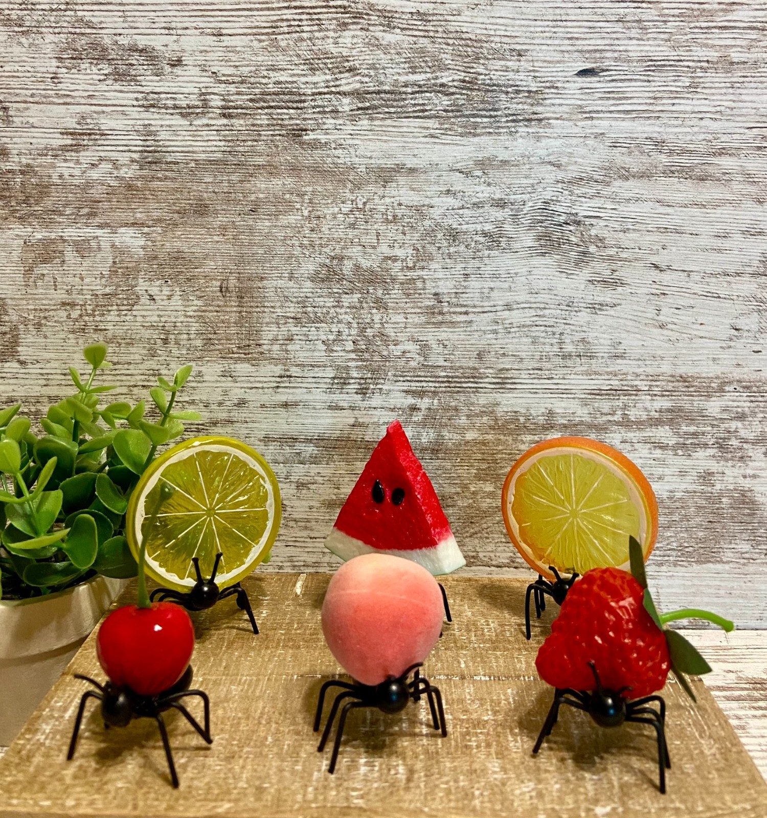 Cute ANTS Carrying FRUITS Summer BBQ Picnic 4th of July Tiered Tray Decorations
