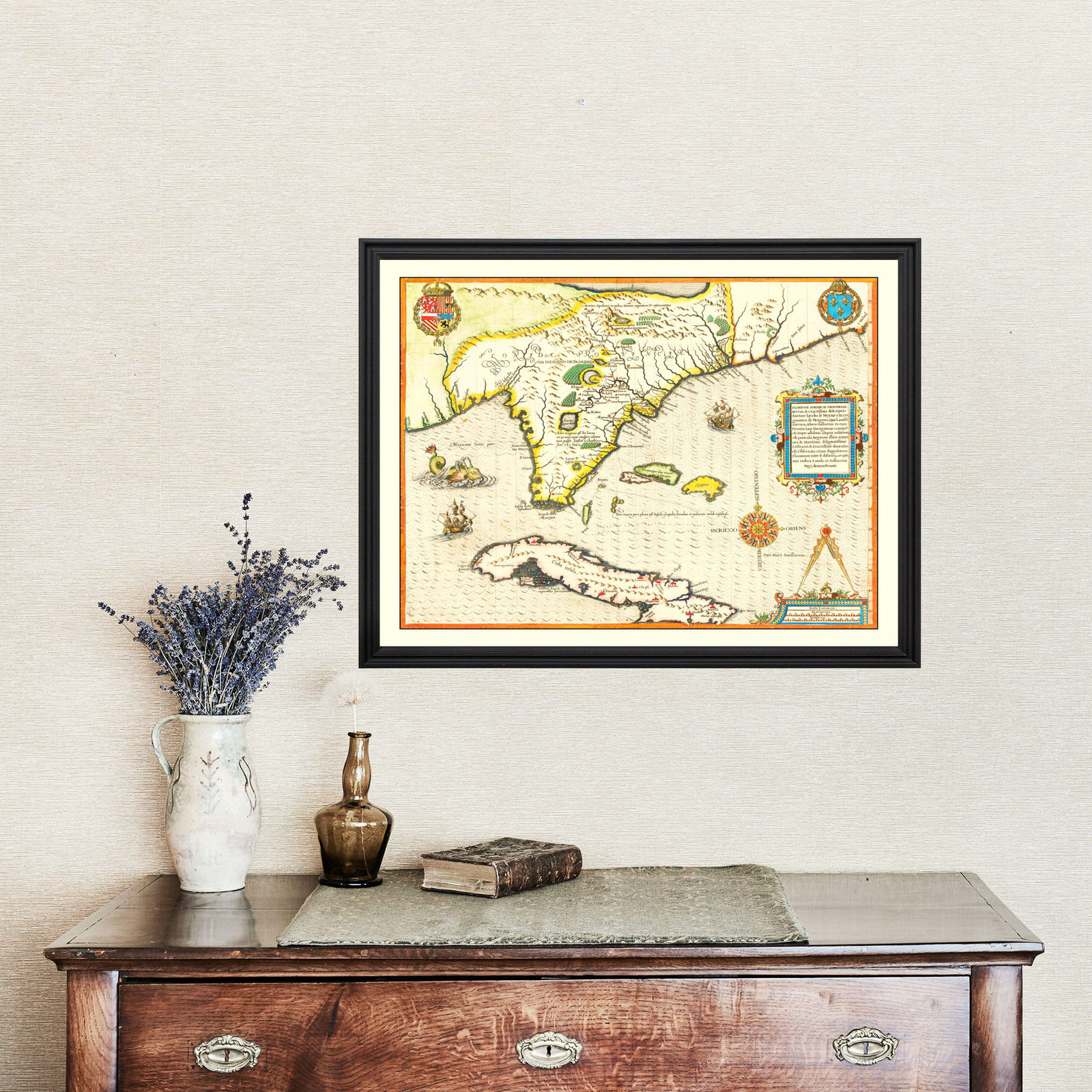 Old Map of Florida 1591 – Vintage Florida Art