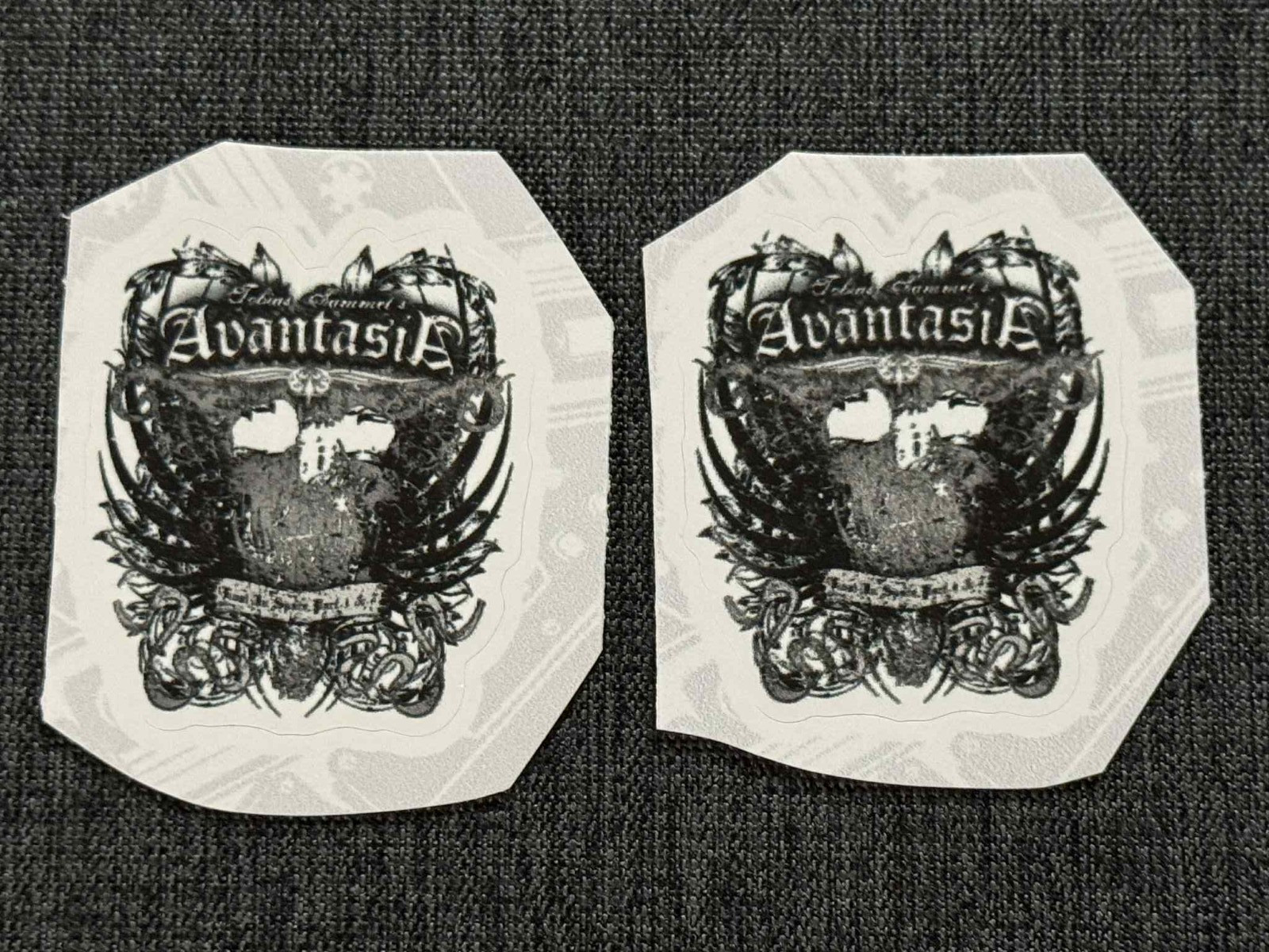 Lot (2) AVANTASIA 1 1/2&Prime; x 2&Prime; Band STICKERS Black White FAST FREE SHIP! SAMMET