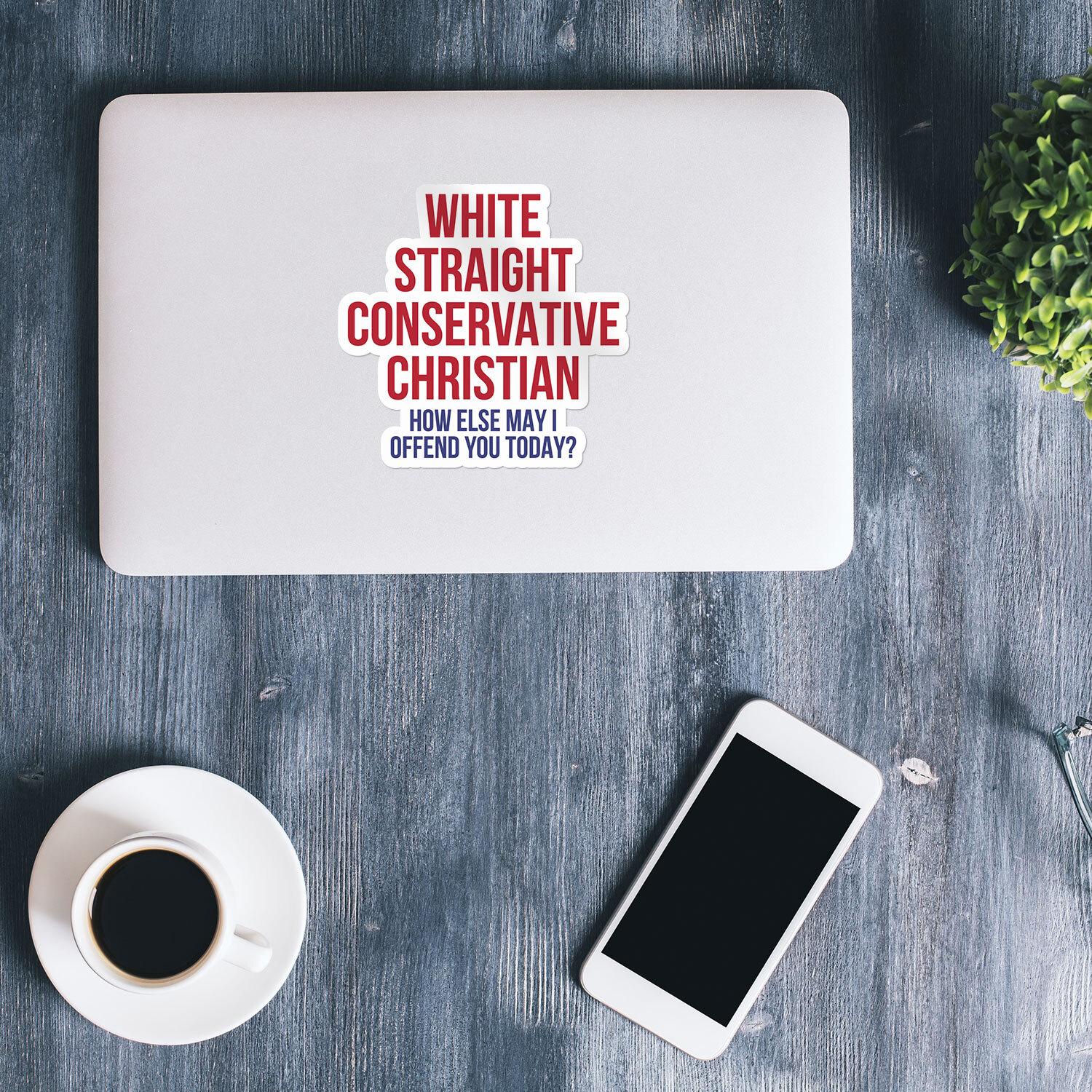 White Straight Conservative Christian Car Bumper Vinyl Sticker Decal