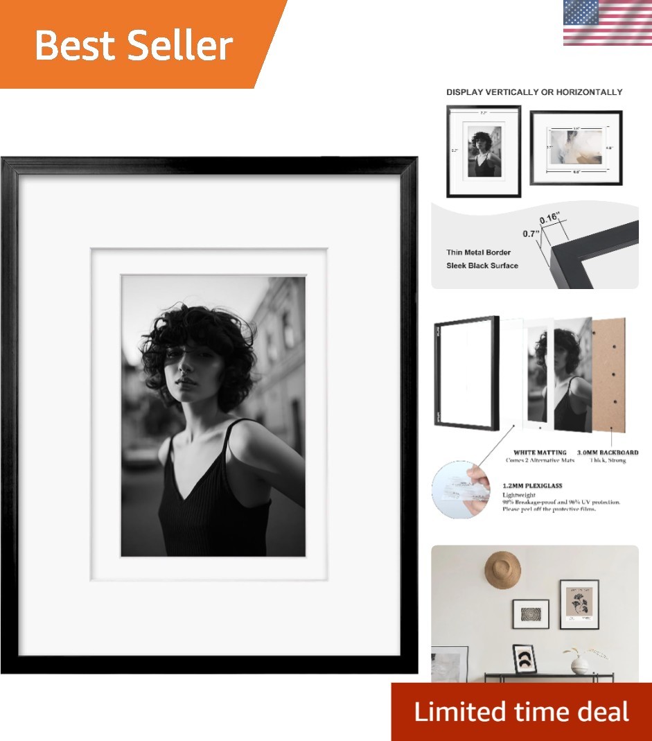Modern Minimalist 8×10 Picture Frame – Dual Mats Included for Creative Display