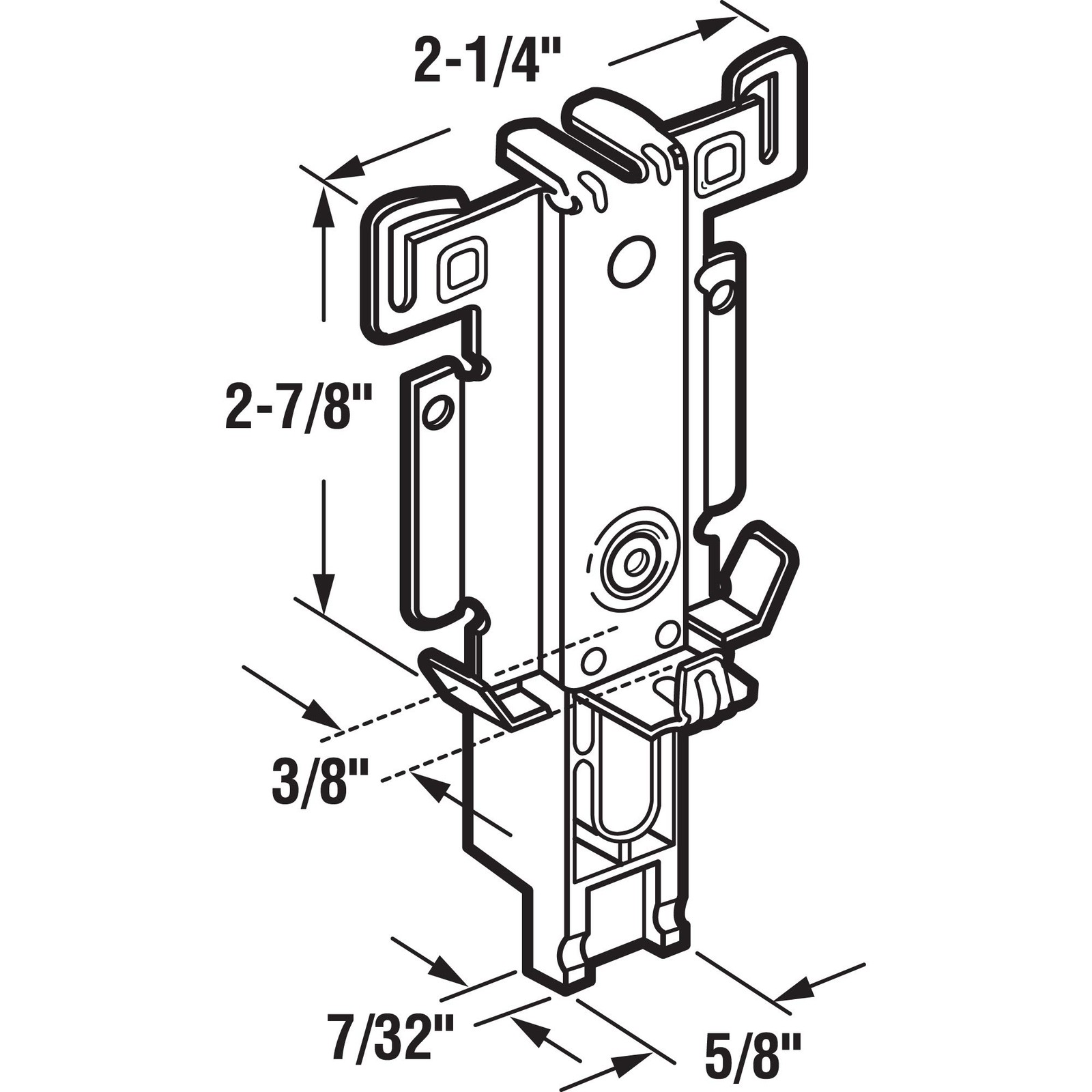 MP6551 Closet Door Guide Assembly, Bottom Mount (2 Pack)