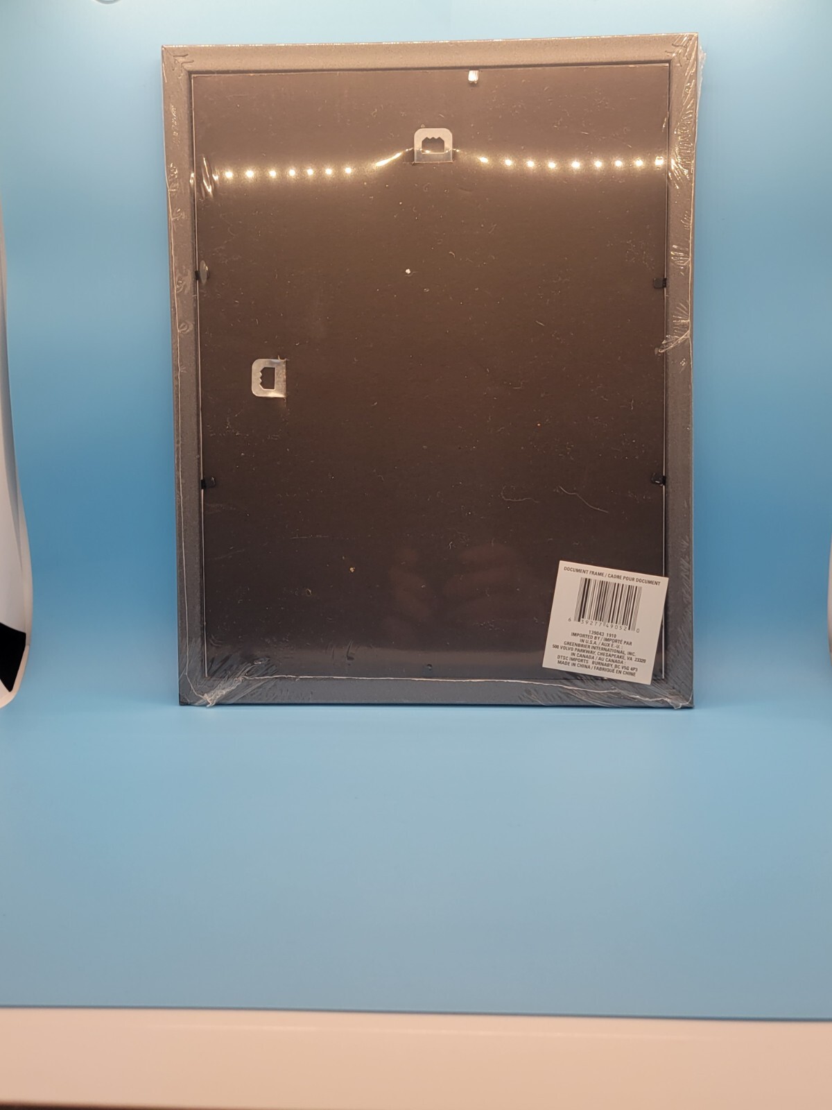 Black Document Frame 8.5×11 Silver Accents Glass Pane Portrait or Landscape