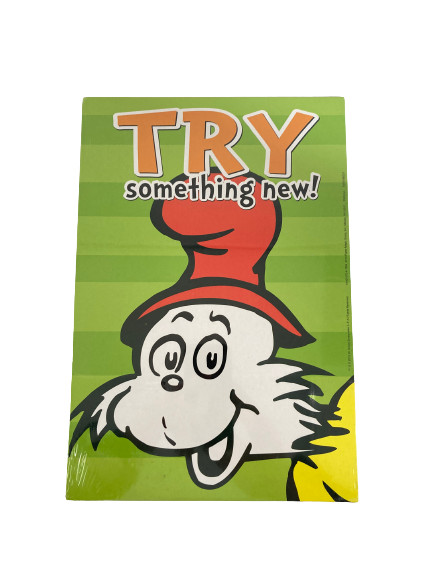 Dr. Seuss 2-Sided Cardboard Poster « Try Something New! » 12.5&Prime;x8.5&Prime; Sealed