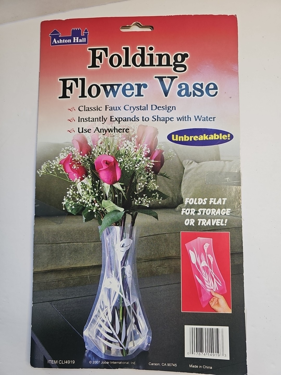 Folding Flower Vase Unbreakable Expands With Water 1 Count