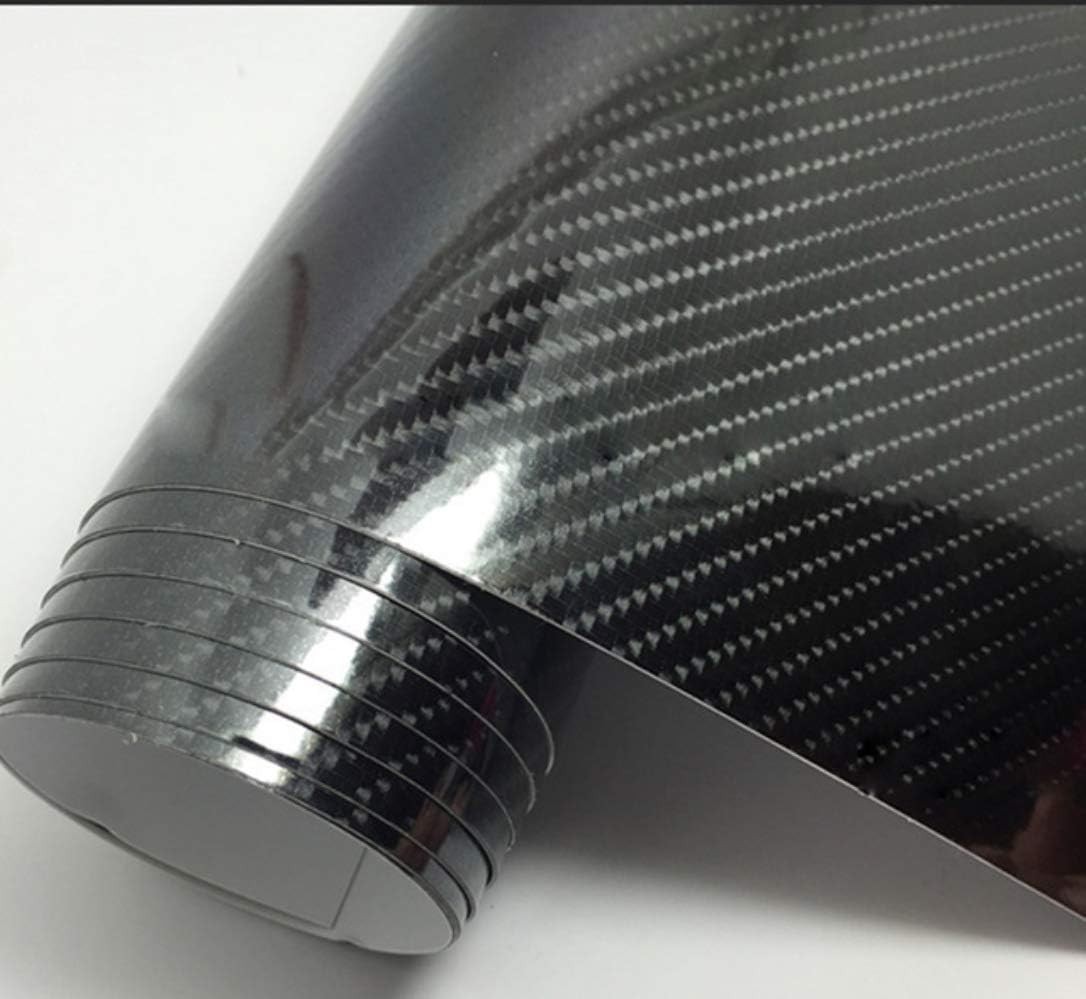 DIYAH 6D High Gloss Black Carbon Fiber Vinyl 12&Prime; x 60&Prime; / 1 FT x 5 FT Bubble F…