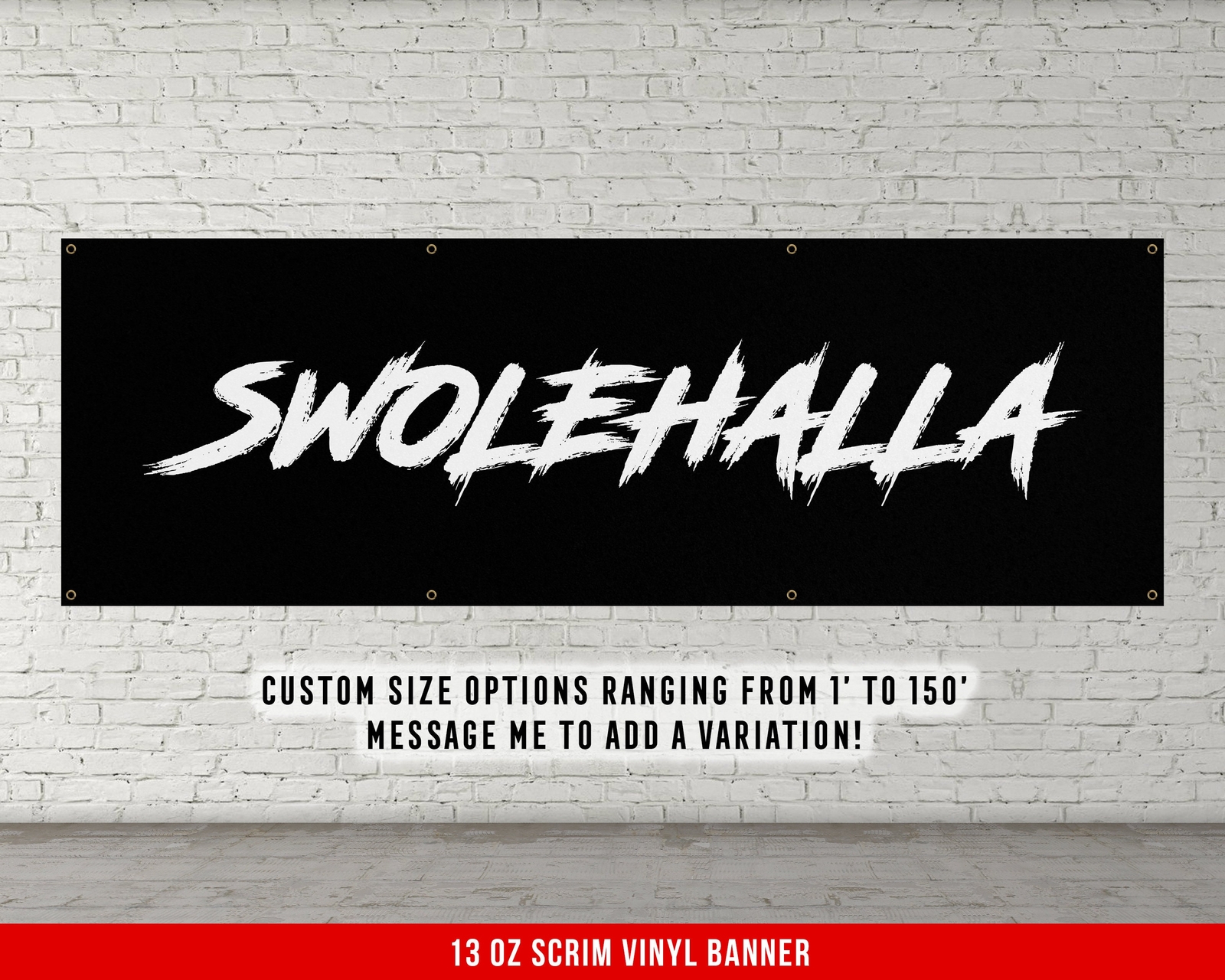 Swolehalla Banner – Large Quote Wall Art for Home Gym