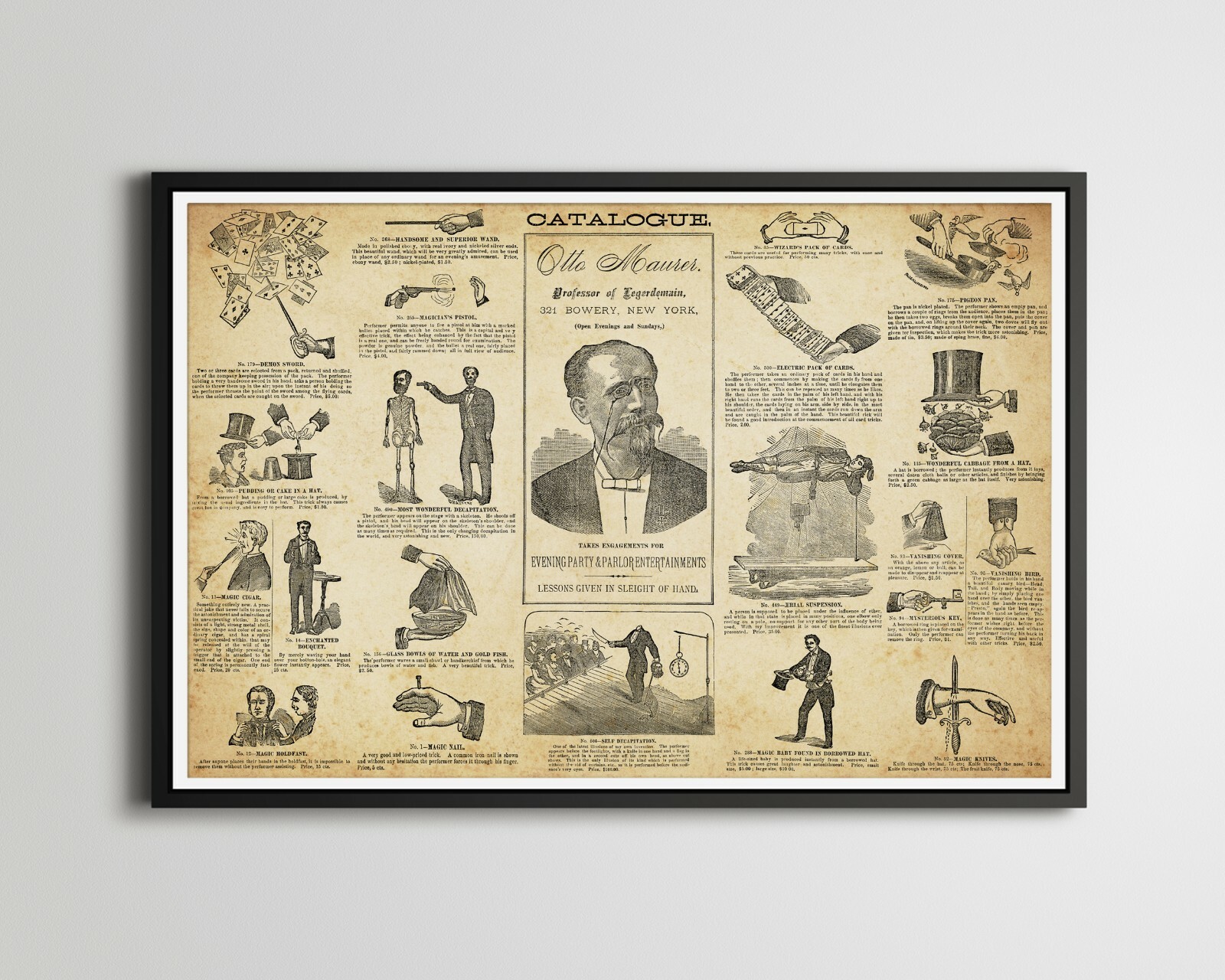 1884 Magic Trick Catalogue POSTER! (up to 24&Prime; x 36&Prime;) – Magician – Tricks – Stage