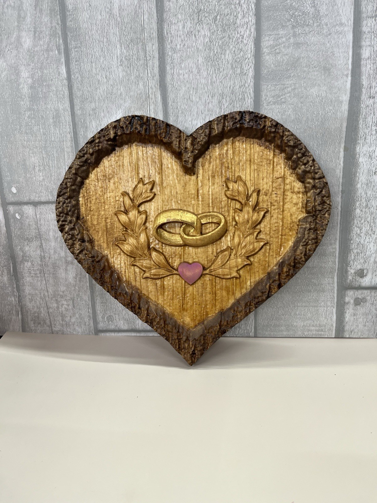 Wood Carved Anniversary – Wedding plaque Personalized Gift